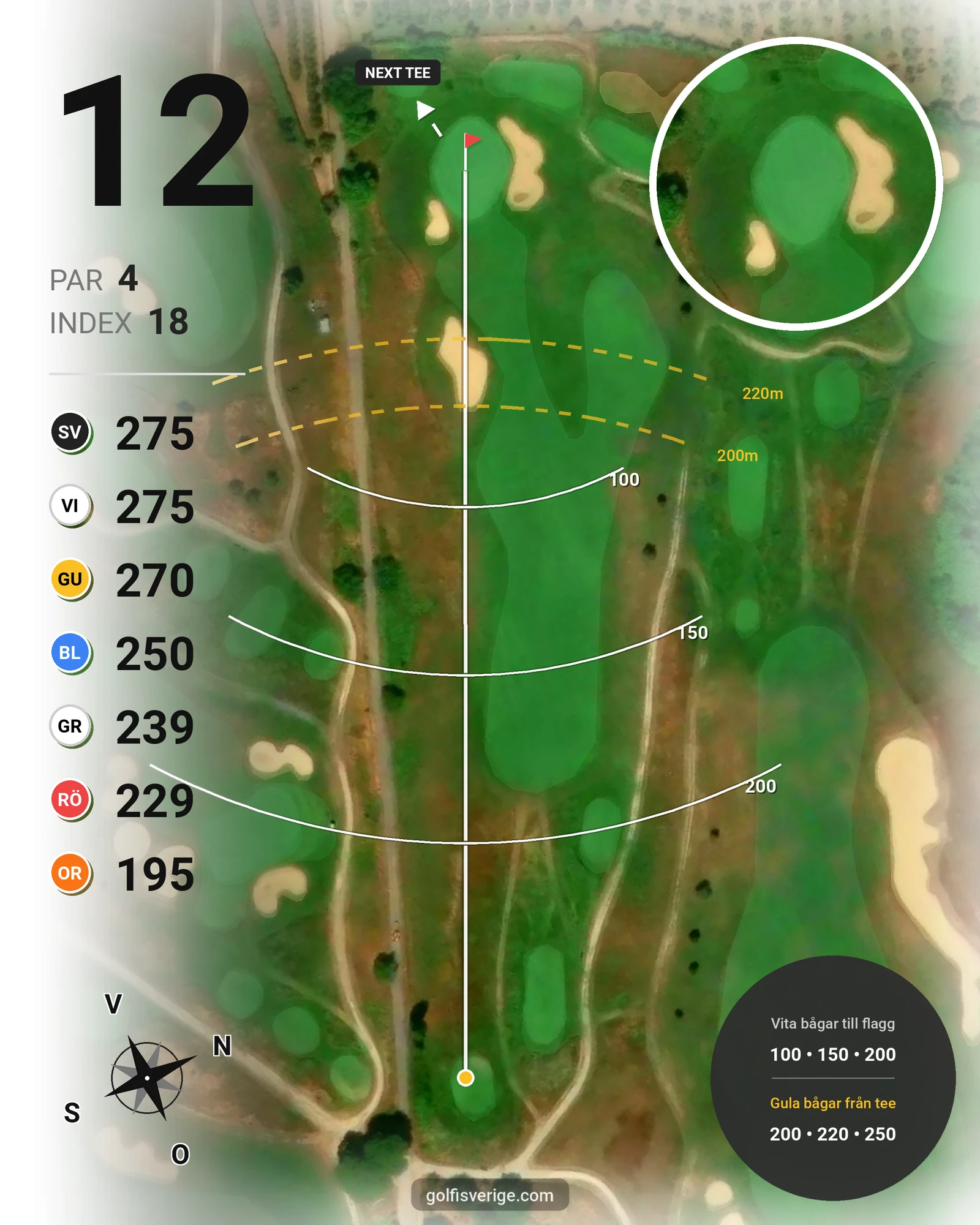 Banguide Terre dei Consoli på SoloGolf - GolfiSpanien - Hål 12 karta