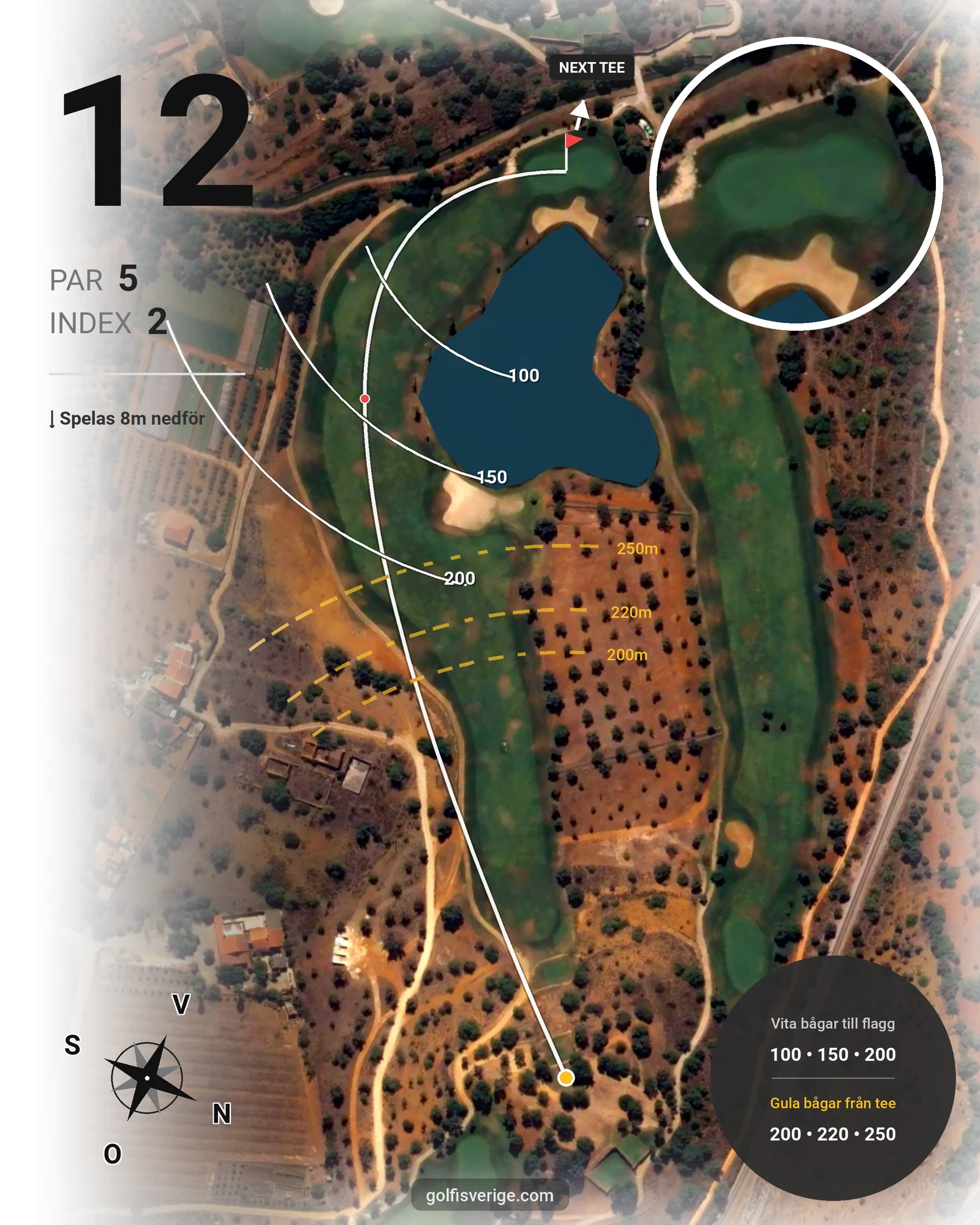 Banguide Silves på SoloGolf - GolfiSpanien - Hål 12 karta