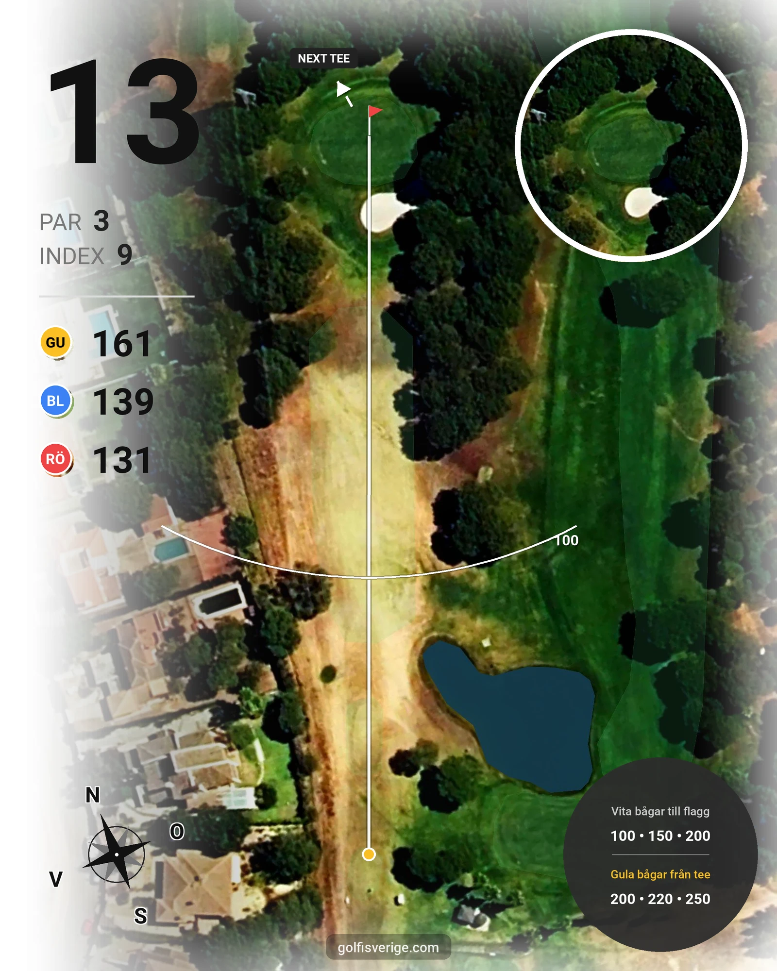 Banguide Bellavista på SoloGolf - GolfiSpanien - Hål 13 karta