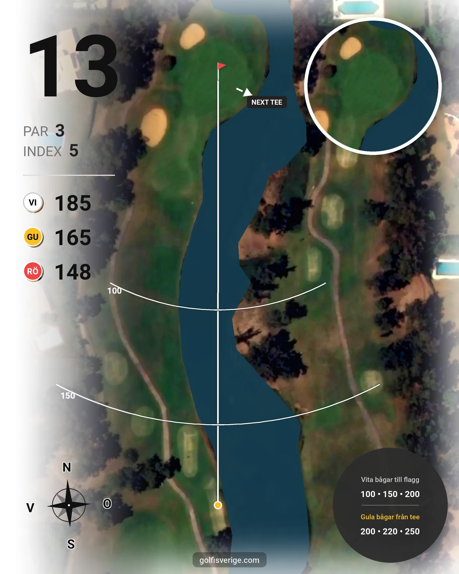 Banguide Penina Championship Course på SoloGolf - GolfiSpanien - Hål 13 karta