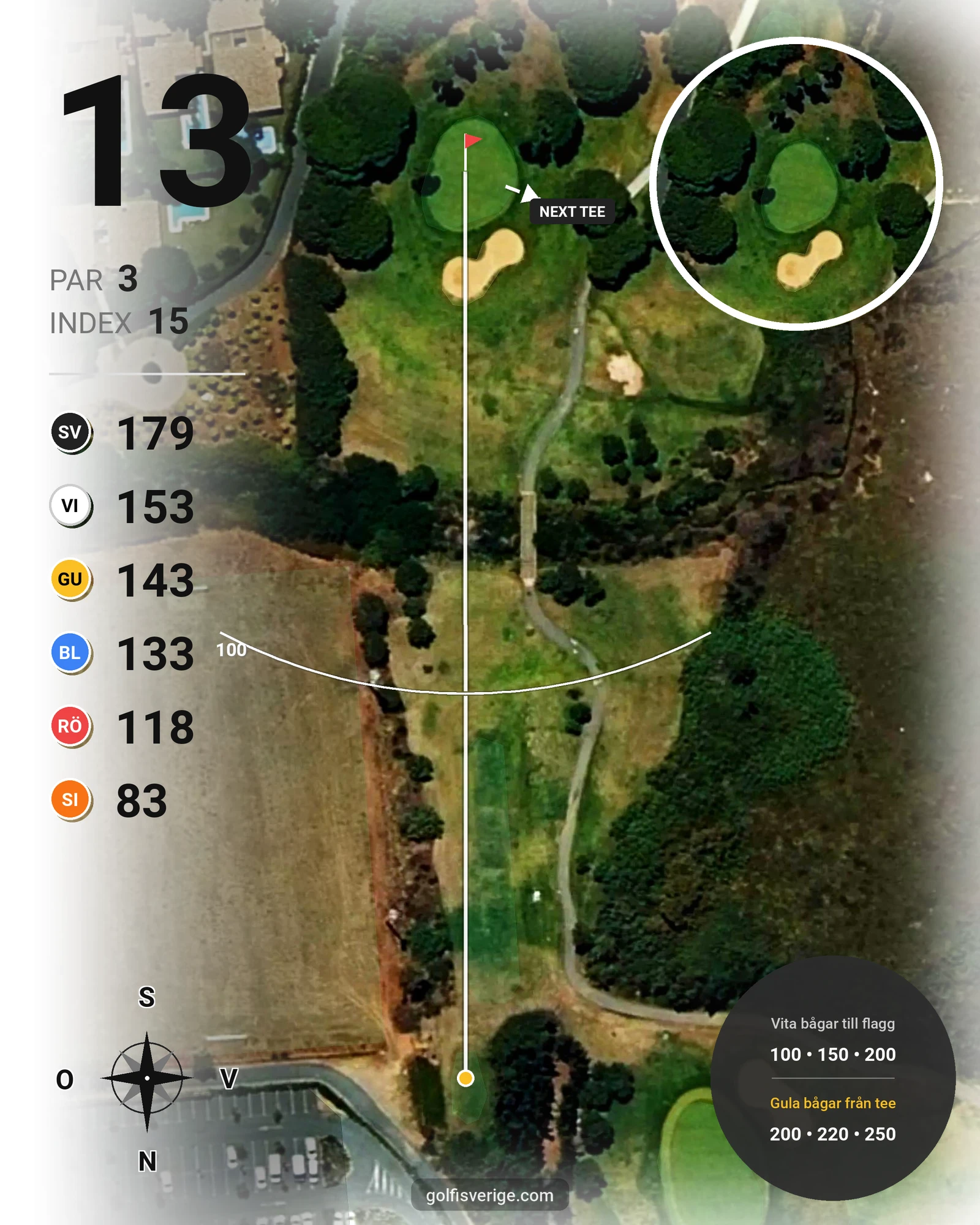 Banguide El Rompido Sur på SoloGolf - GolfiSpanien - Hål 13 karta