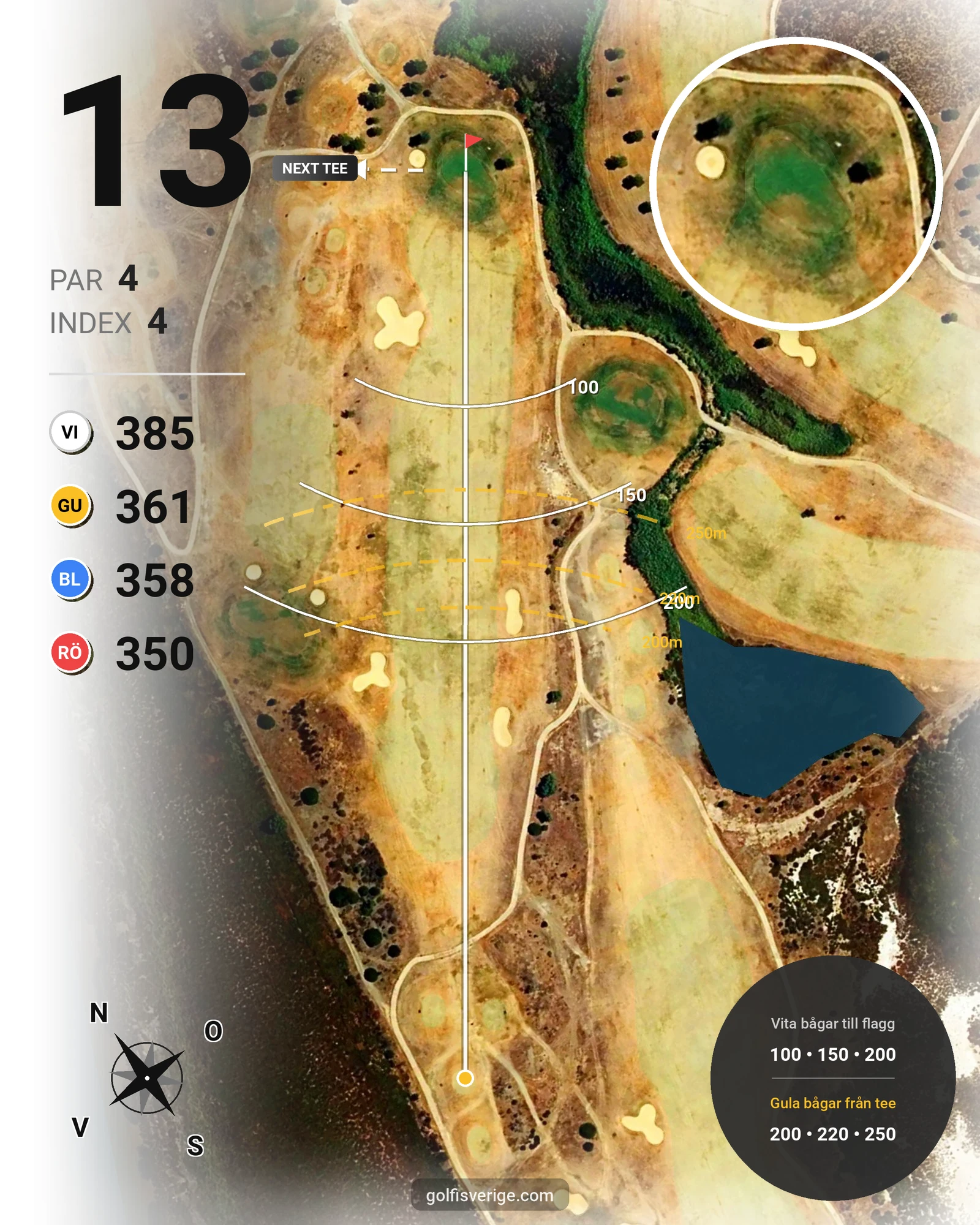 Banguide Isla Canela Links på SoloGolf - GolfiSpanien - Hål 13 karta