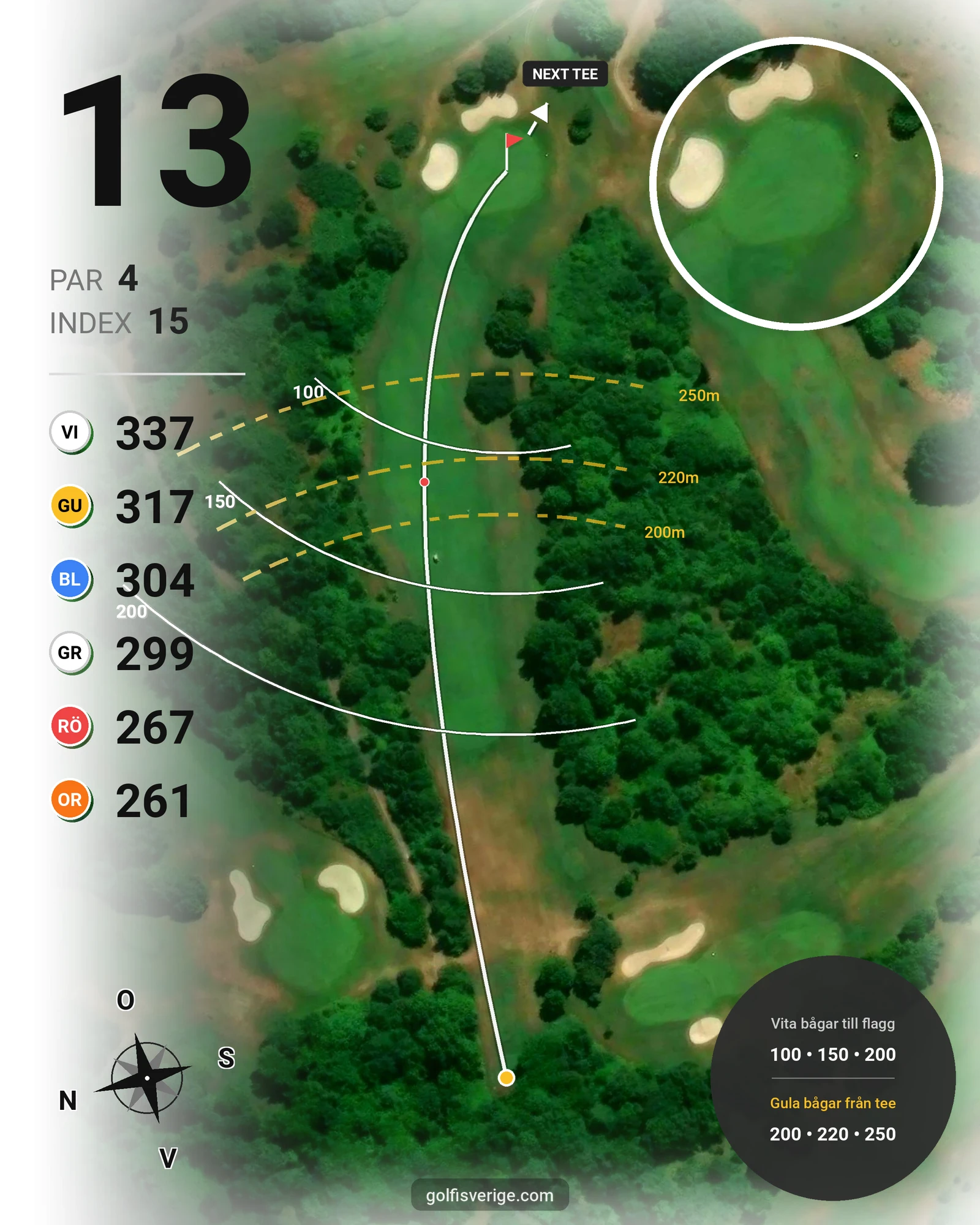 Banguide Golf Nazionale på SoloGolf - GolfiSpanien - Hål 13 karta