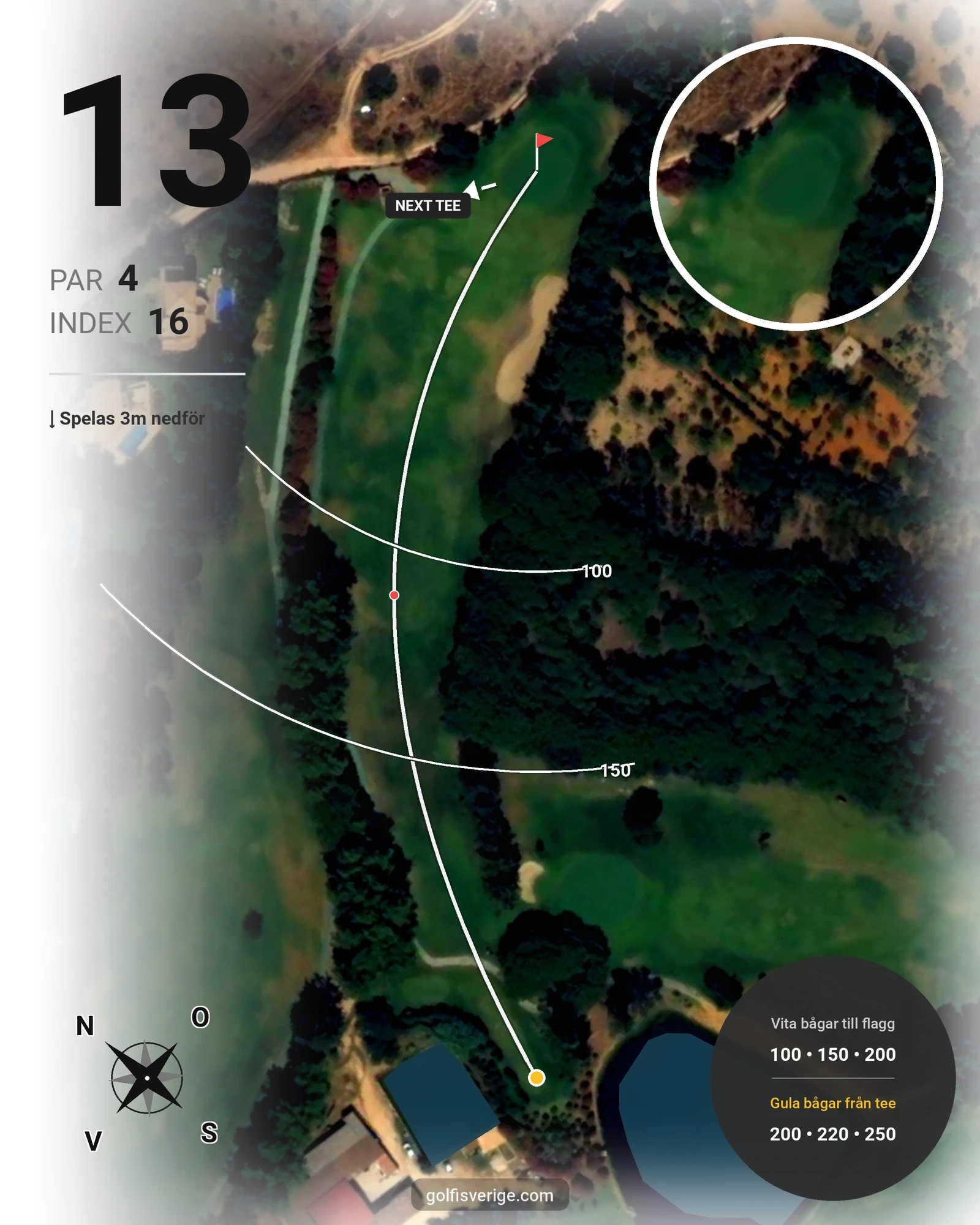 Banguide Alto på SoloGolf - GolfiSpanien - Hål 13 karta