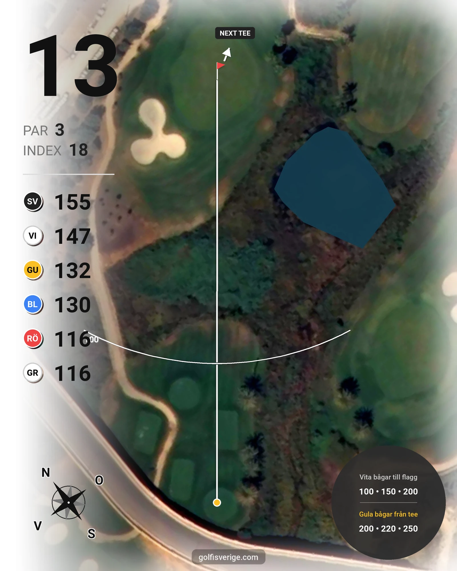 Banguide Oconnor Amendoeira Resort på SoloGolf - GolfiSpanien - Hål 13 karta