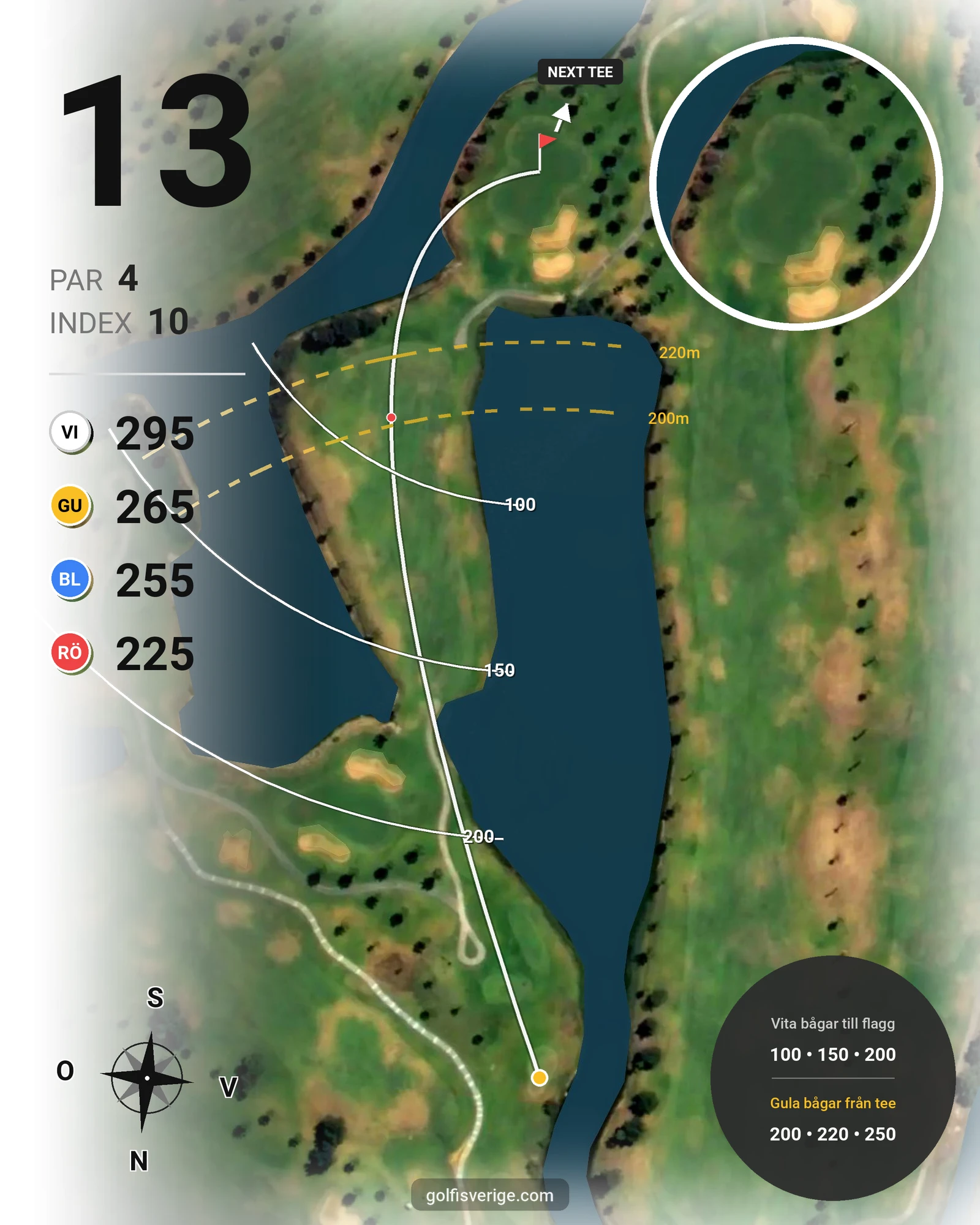 Banguide Salgados på SoloGolf - GolfiSpanien - Hål 13 karta