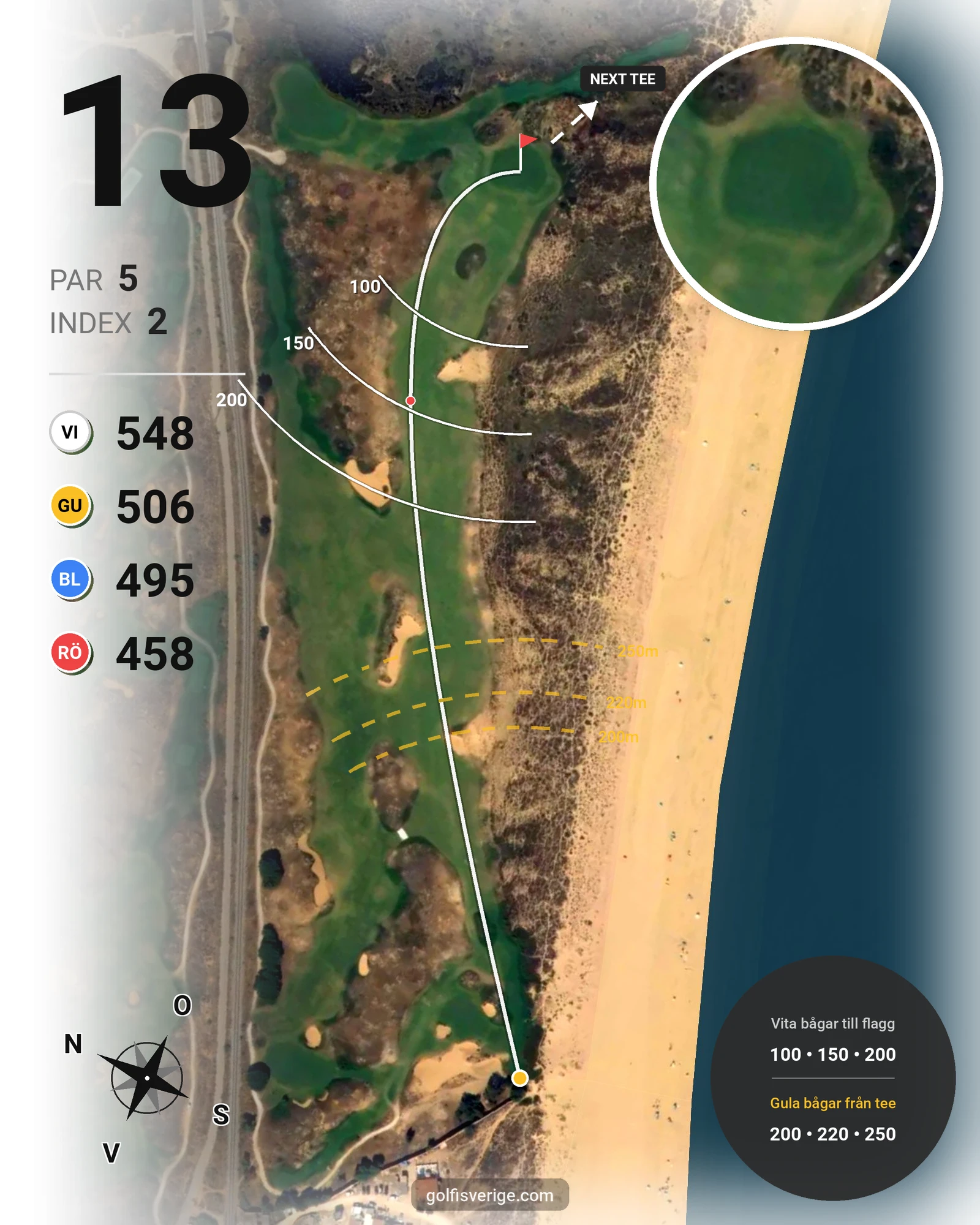 Banguide Palmares Lagos/Praia på SoloGolf - GolfiSpanien - Hål 13 karta