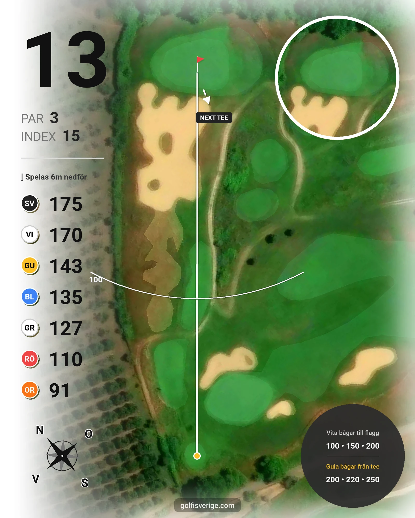 Banguide Terre dei Consoli på SoloGolf - GolfiSpanien - Hål 13 karta