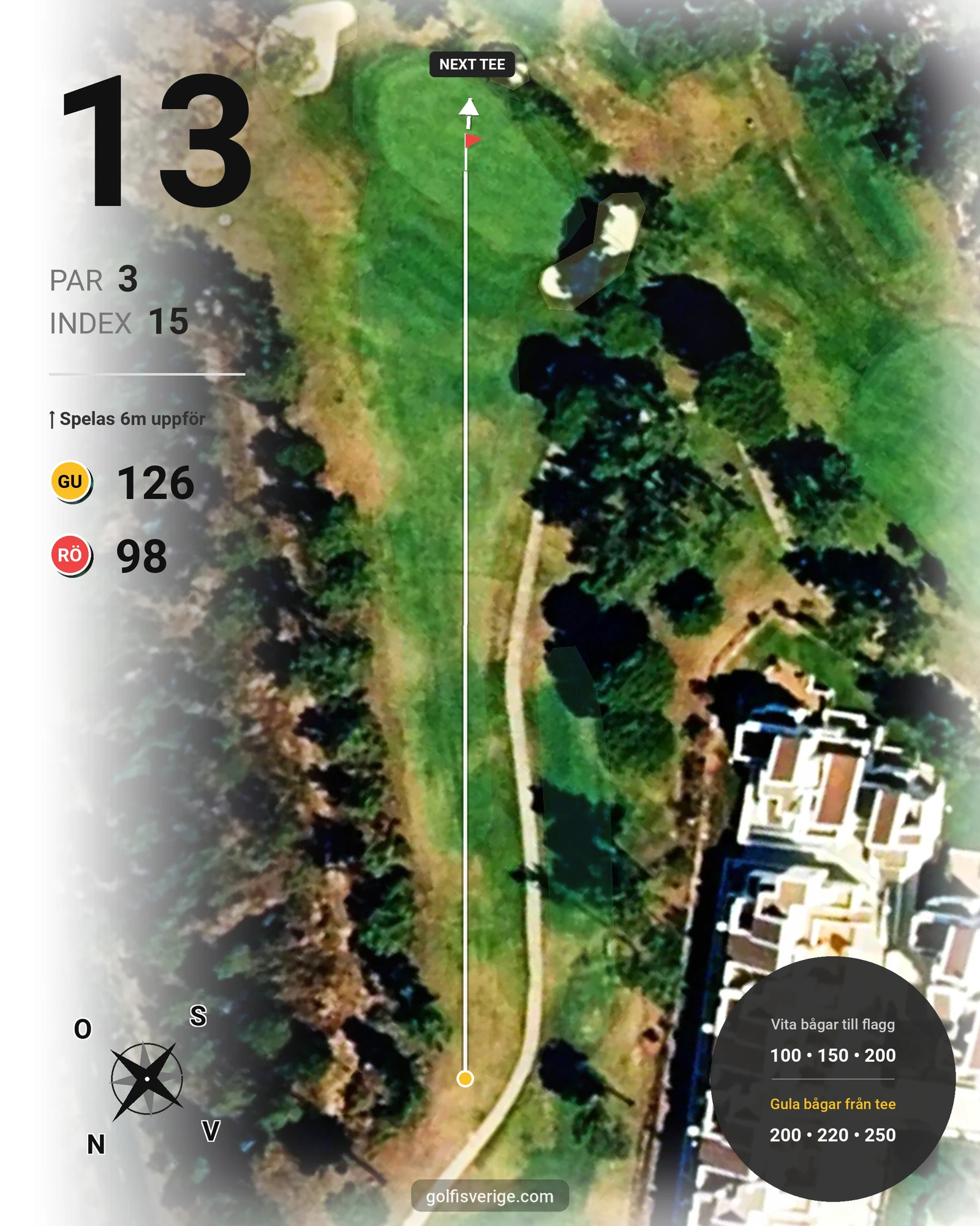 Banguide Islantilla 1-18 på SoloGolf - GolfiSpanien - Hål 13 karta