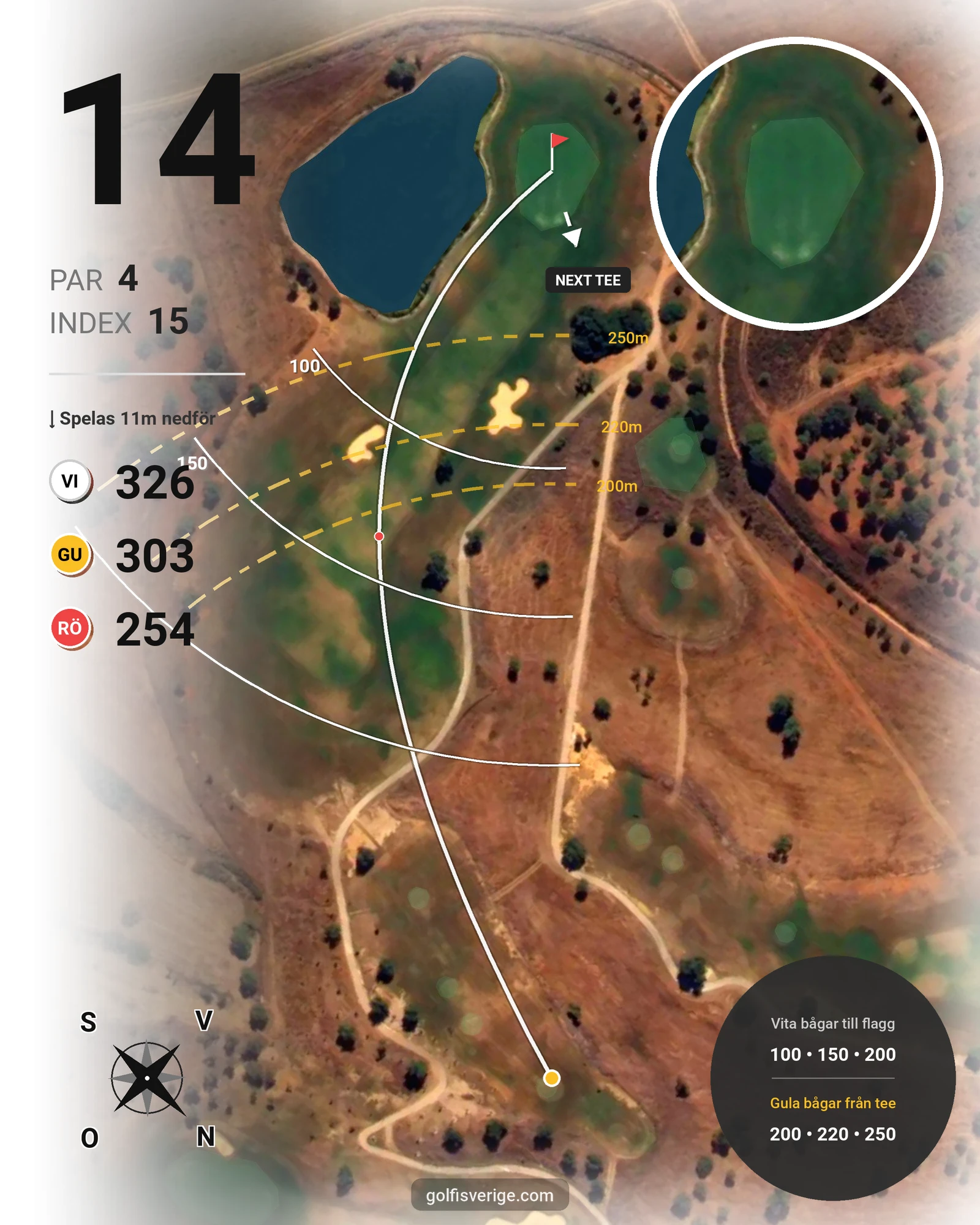 Banguide Morgado på SoloGolf - GolfiSpanien - Hål 14 karta