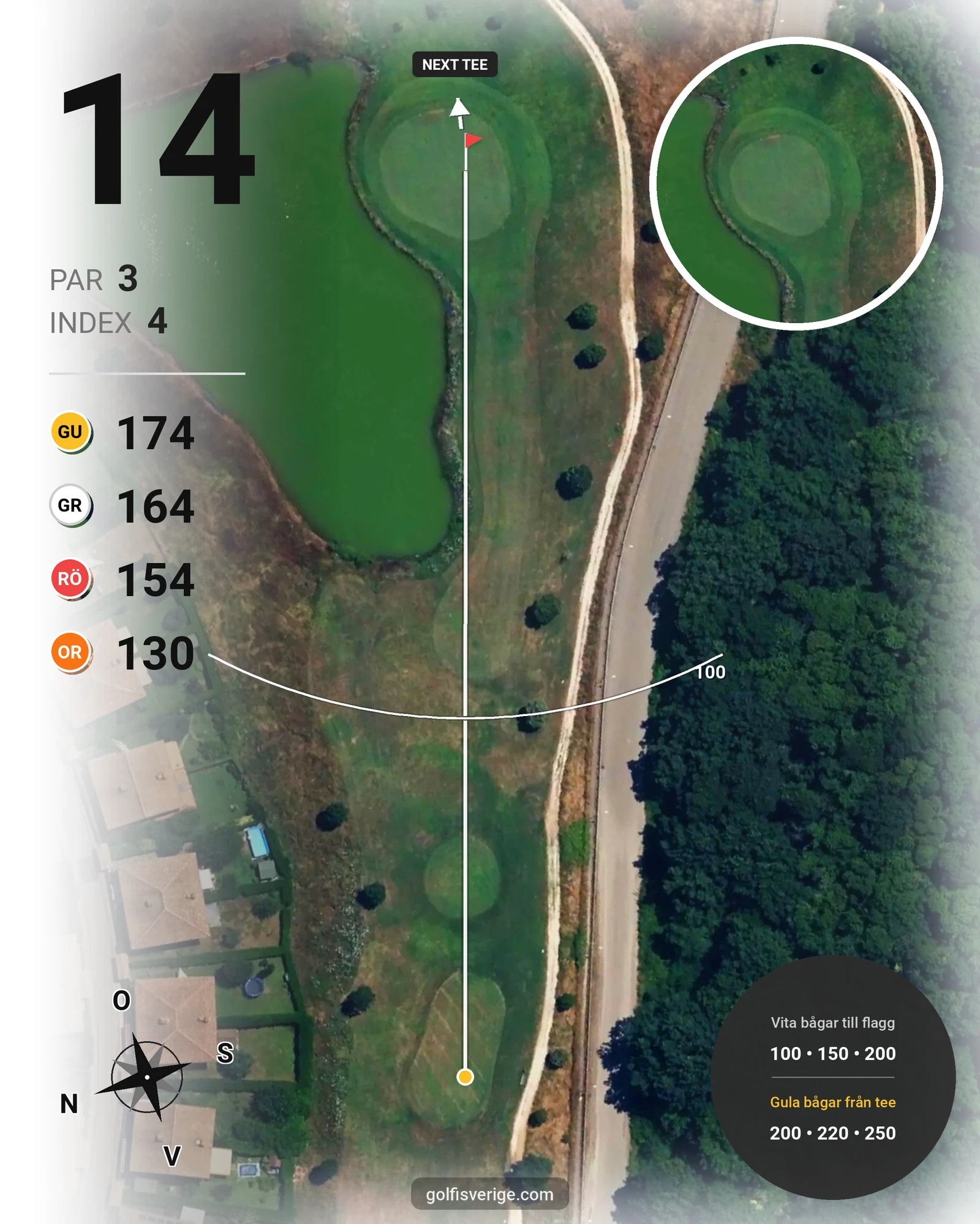 Banguide TdC Family på SoloGolf - GolfiSpanien - Hål 14 karta