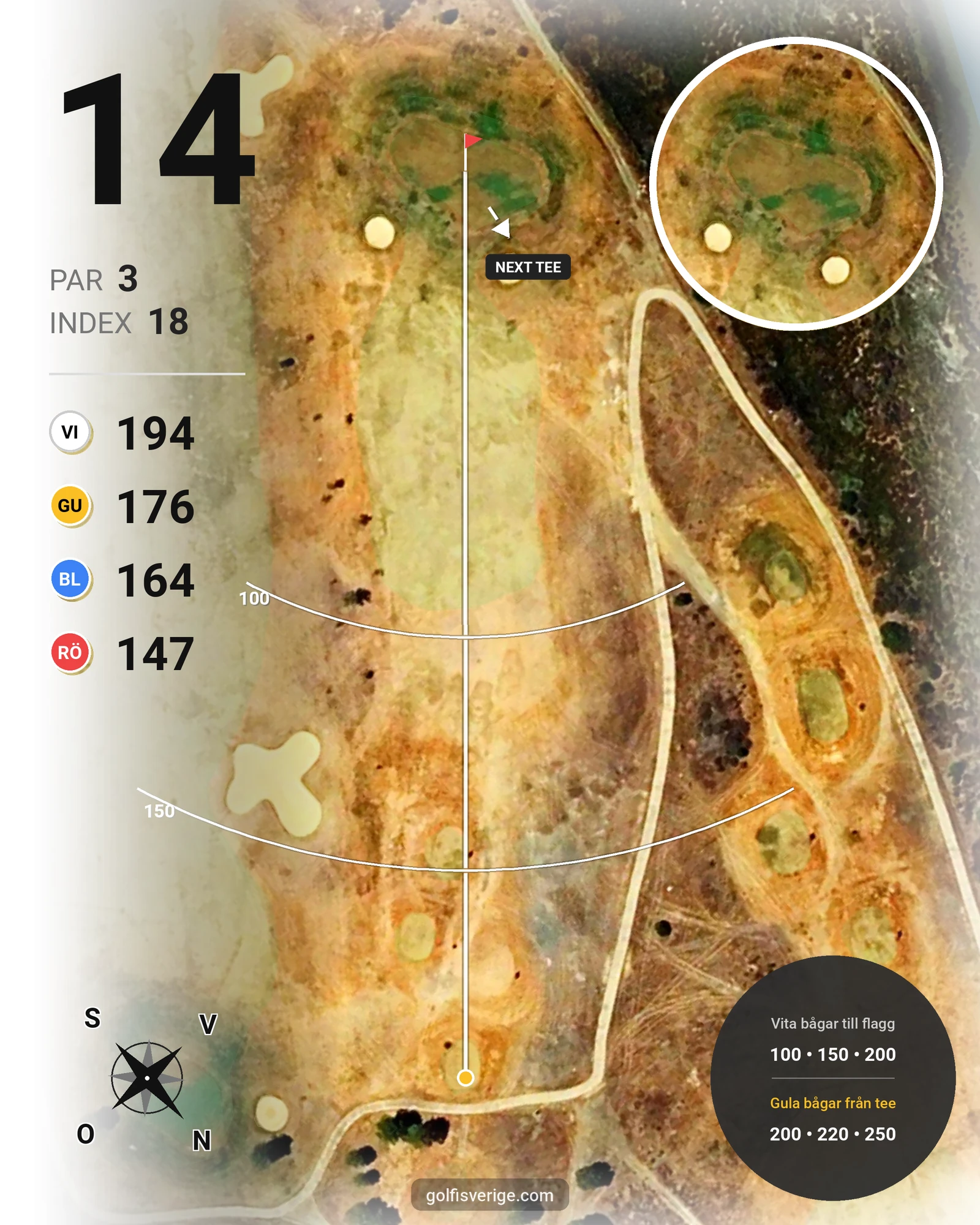 Banguide Isla Canela Links på SoloGolf - GolfiSpanien - Hål 14 karta