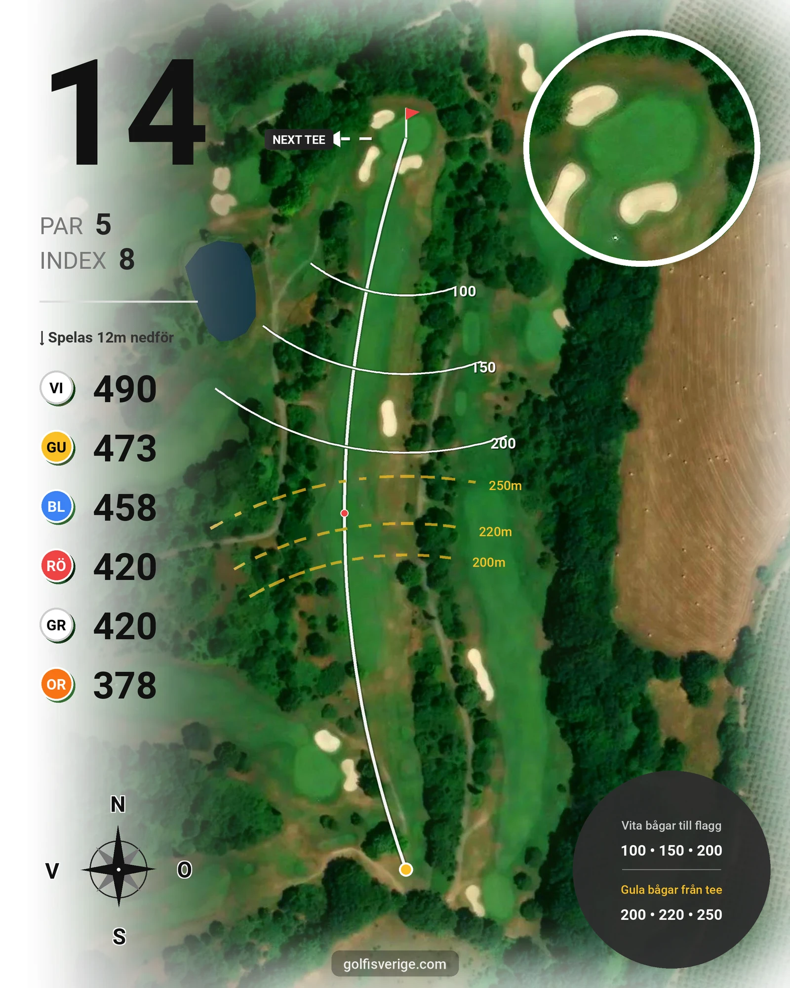 Banguide Golf Nazionale på SoloGolf - GolfiSpanien - Hål 14 karta