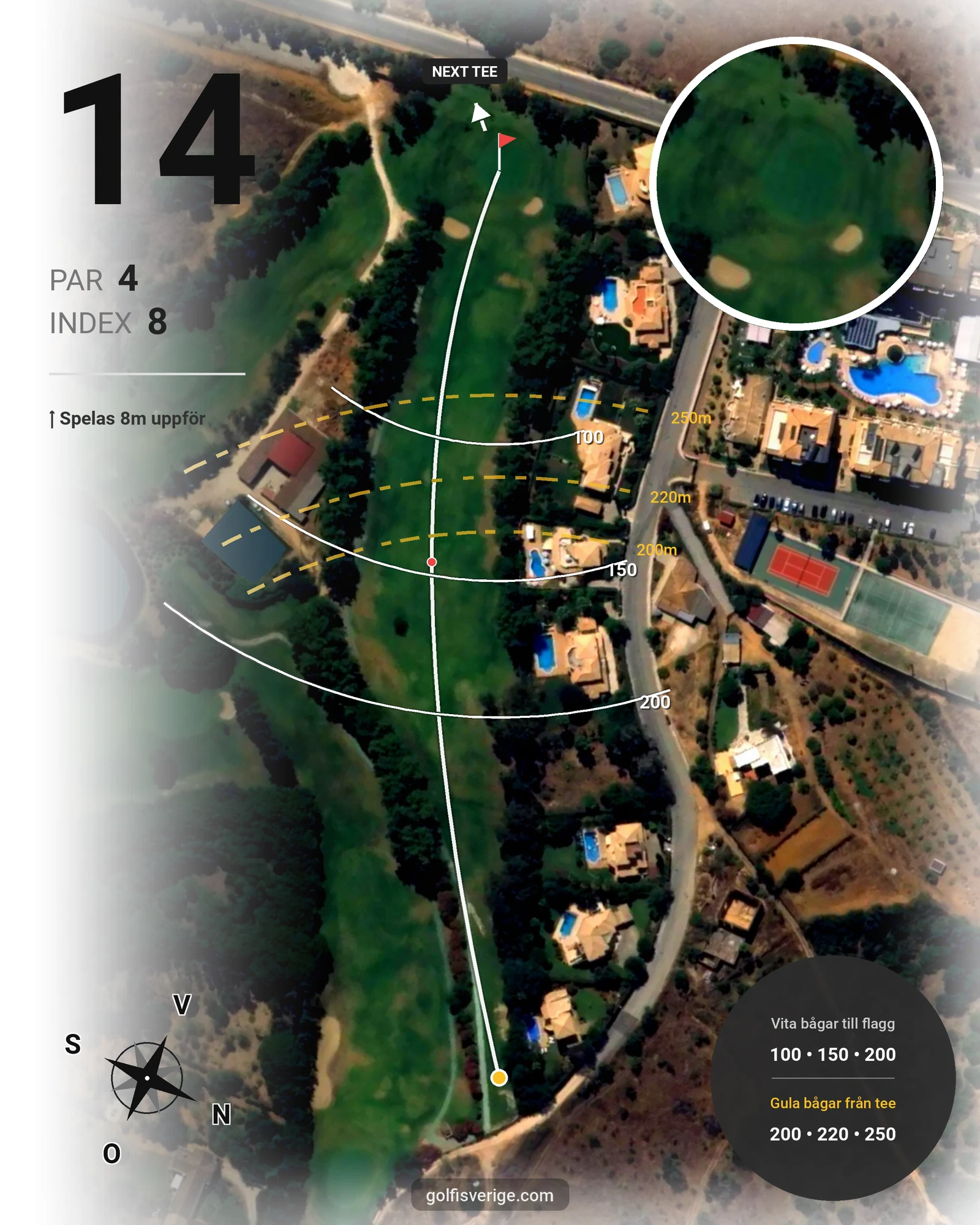 Banguide Alto på SoloGolf - GolfiSpanien - Hål 14 karta