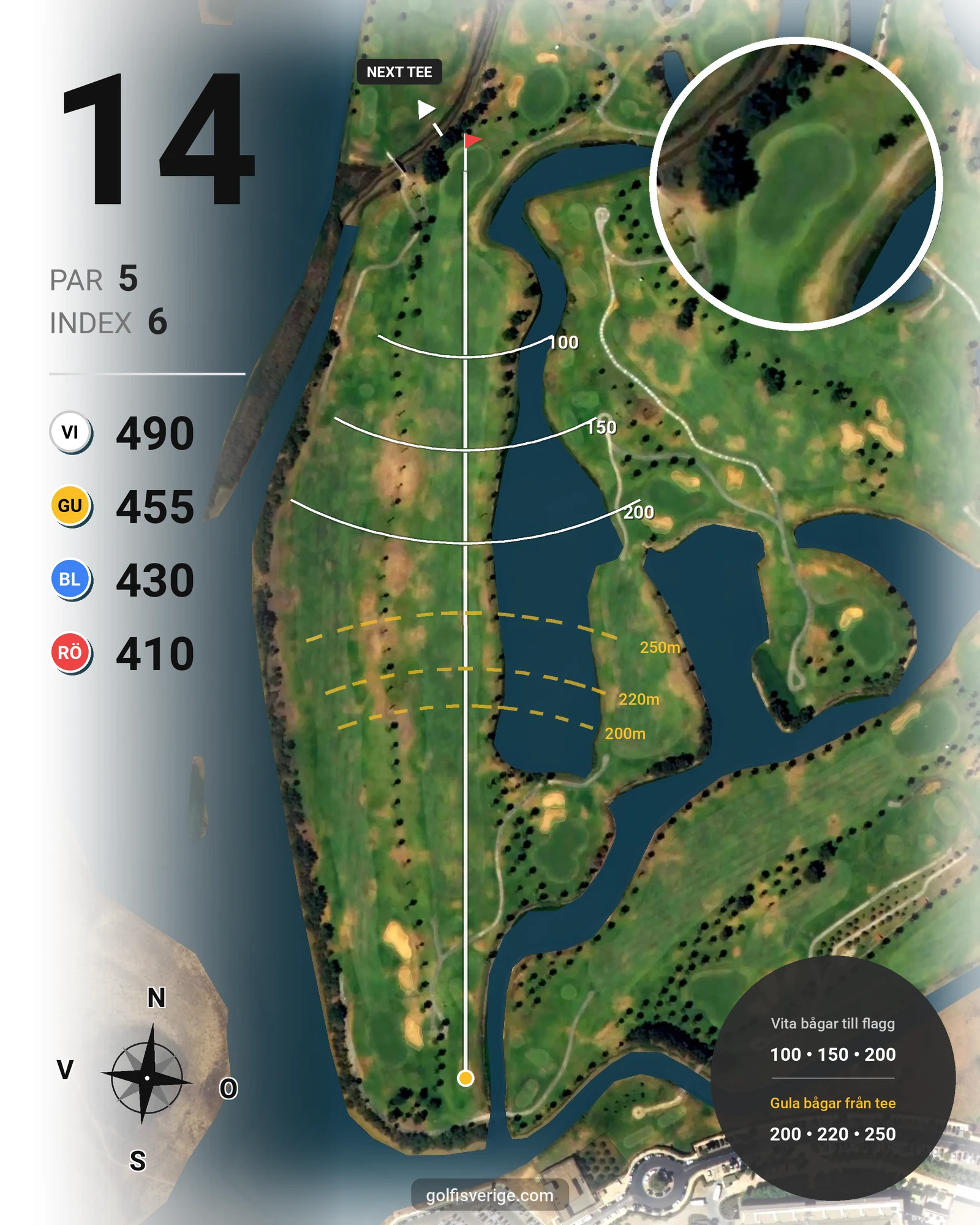 Banguide Salgados på SoloGolf - GolfiSpanien - Hål 14 karta