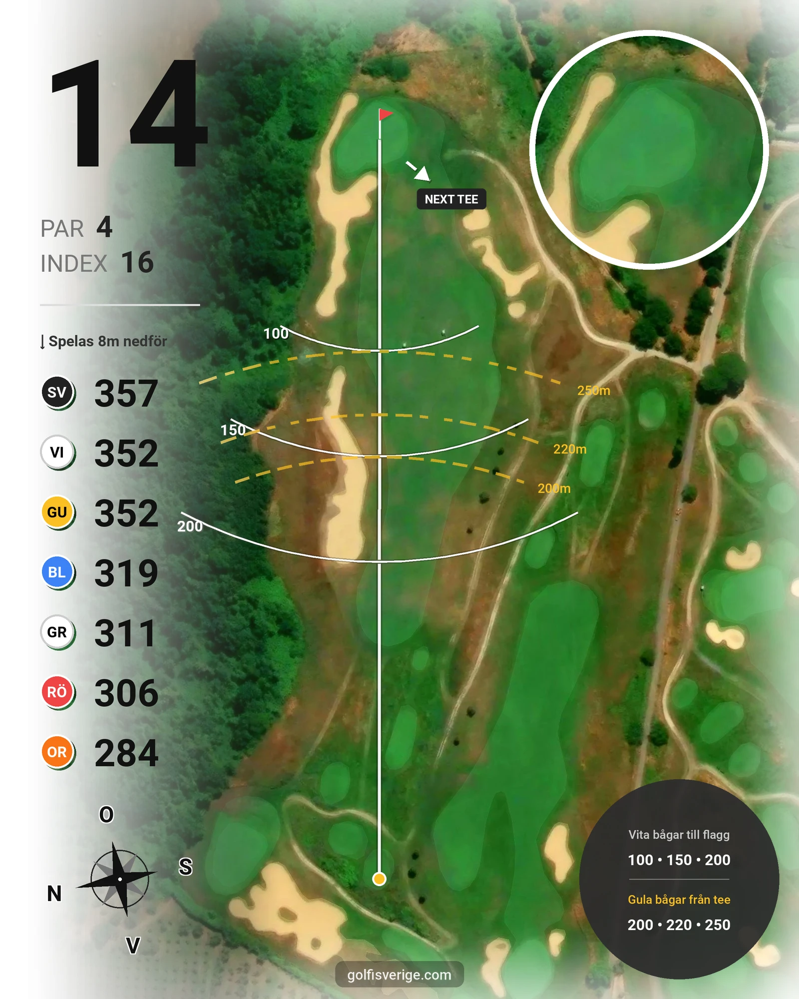 Banguide Terre dei Consoli på SoloGolf - GolfiSpanien - Hål 14 karta