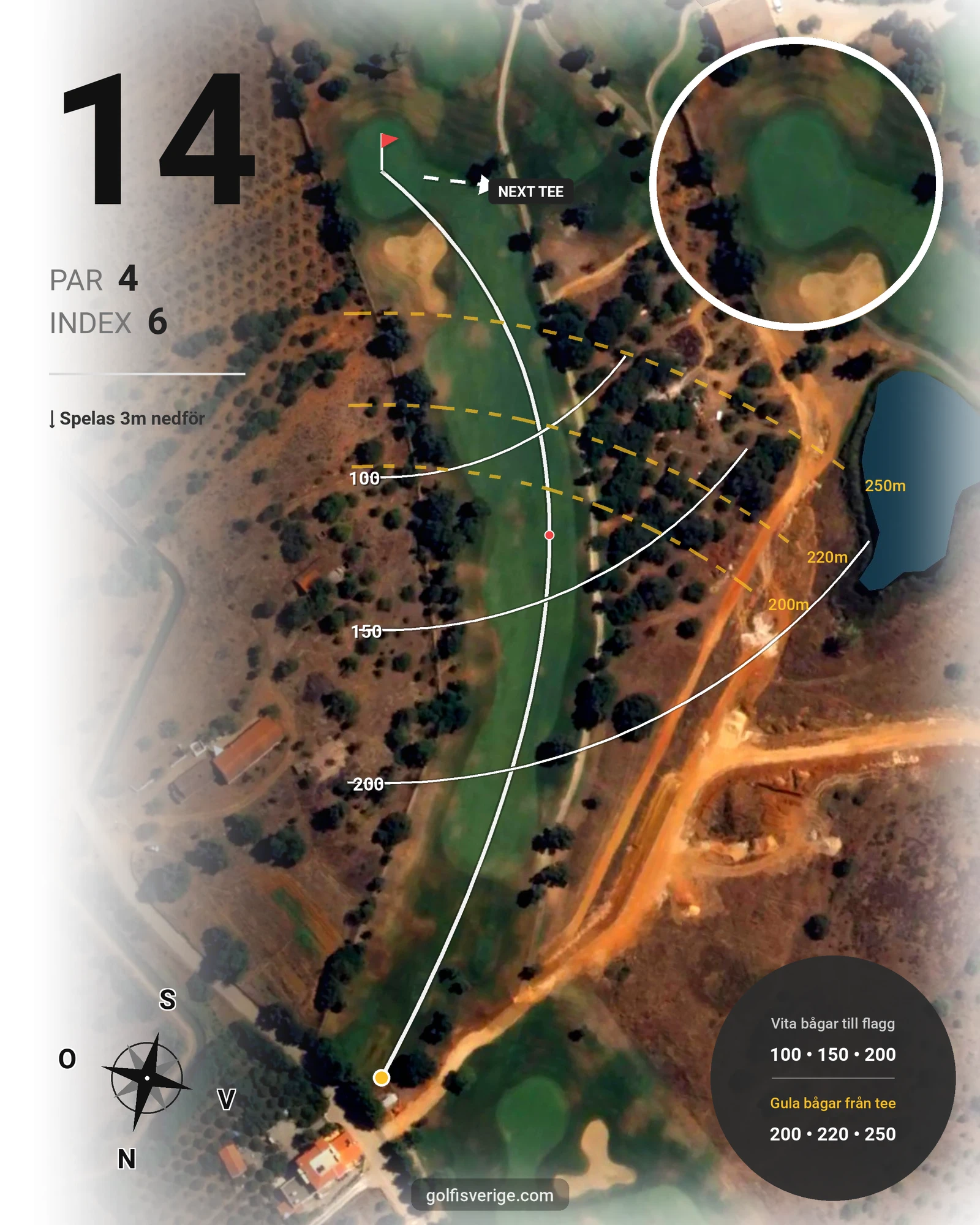 Banguide Silves på SoloGolf - GolfiSpanien - Hål 14 karta