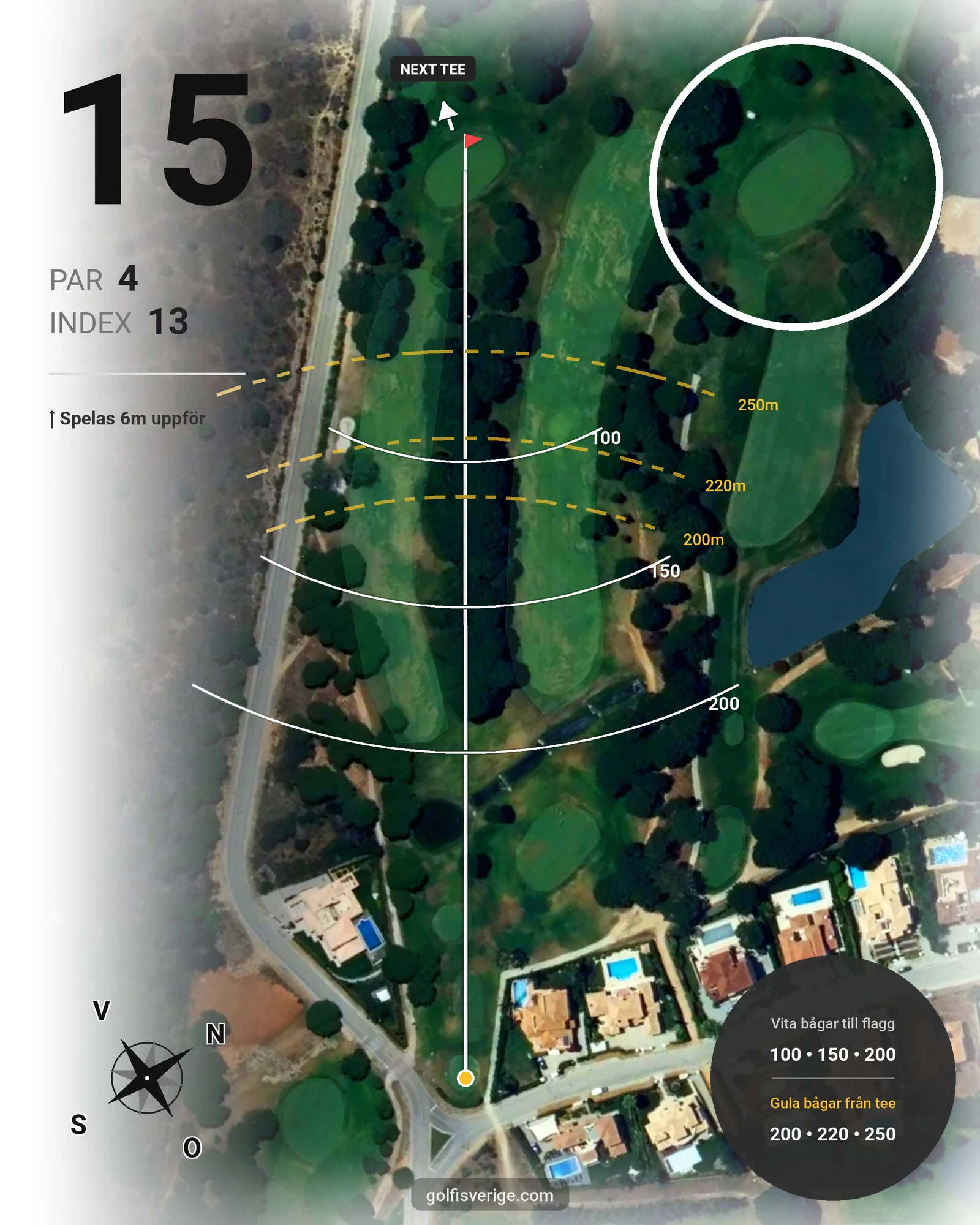 Banguide Vila Sol 10-27  på SoloGolf - GolfiSpanien - Hål 15 karta