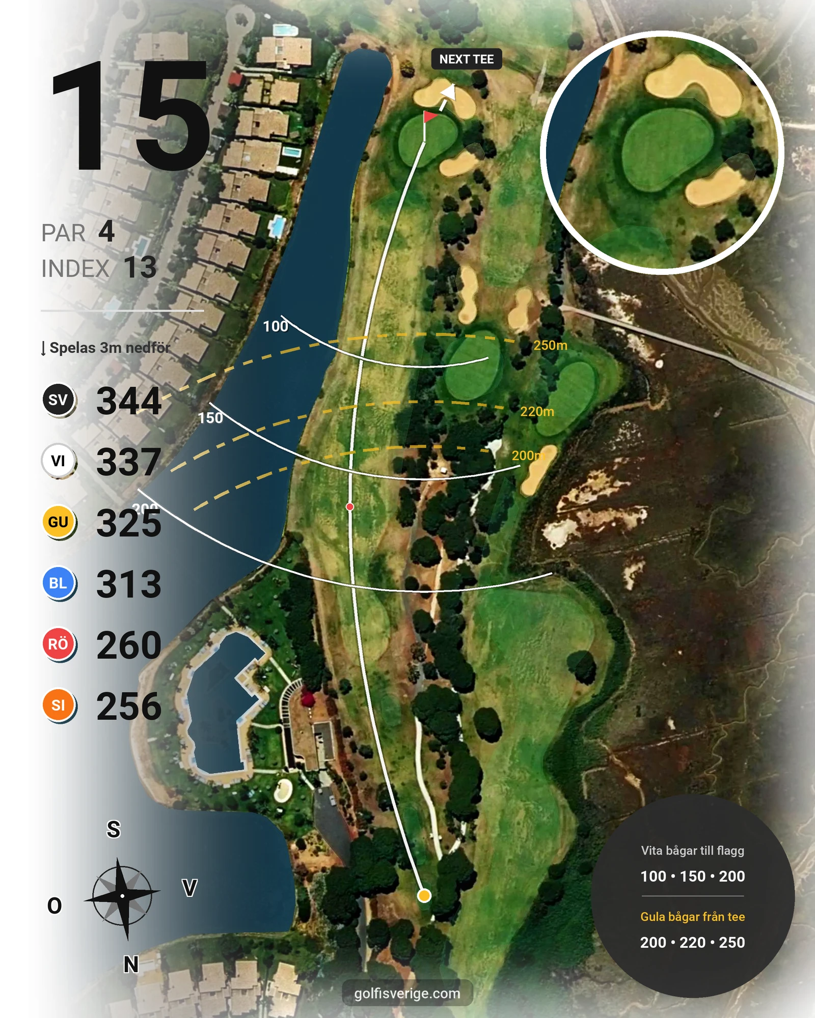 Banguide El Rompido Sur på SoloGolf - GolfiSpanien - Hål 15 karta