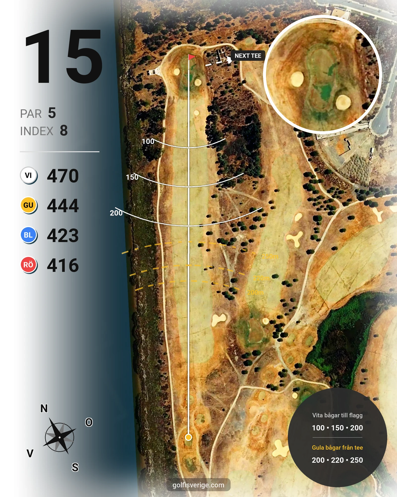 Banguide Isla Canela Links på SoloGolf - GolfiSpanien - Hål 15 karta