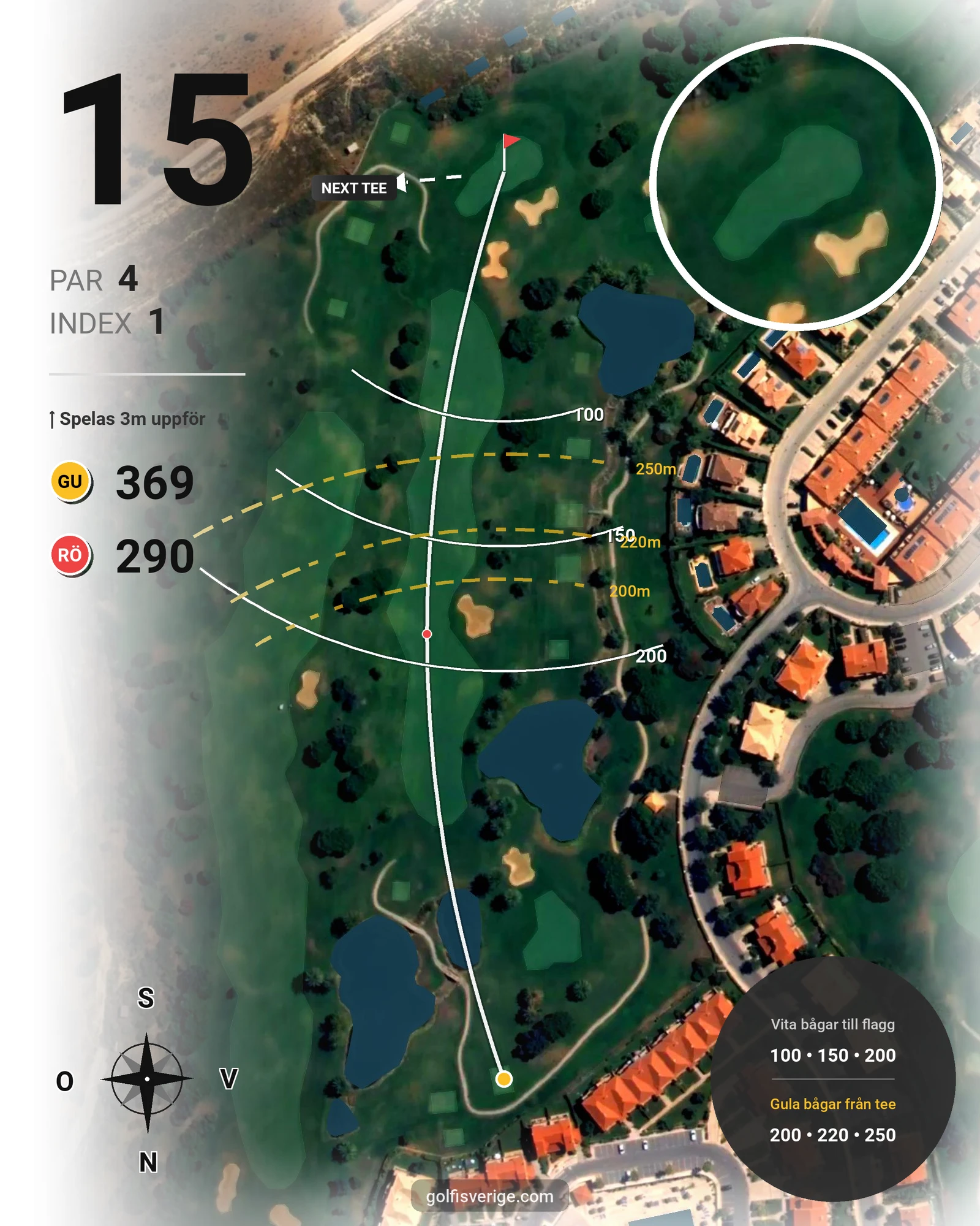 Banguide Boavista på SoloGolf - GolfiSpanien - Hål 15 karta