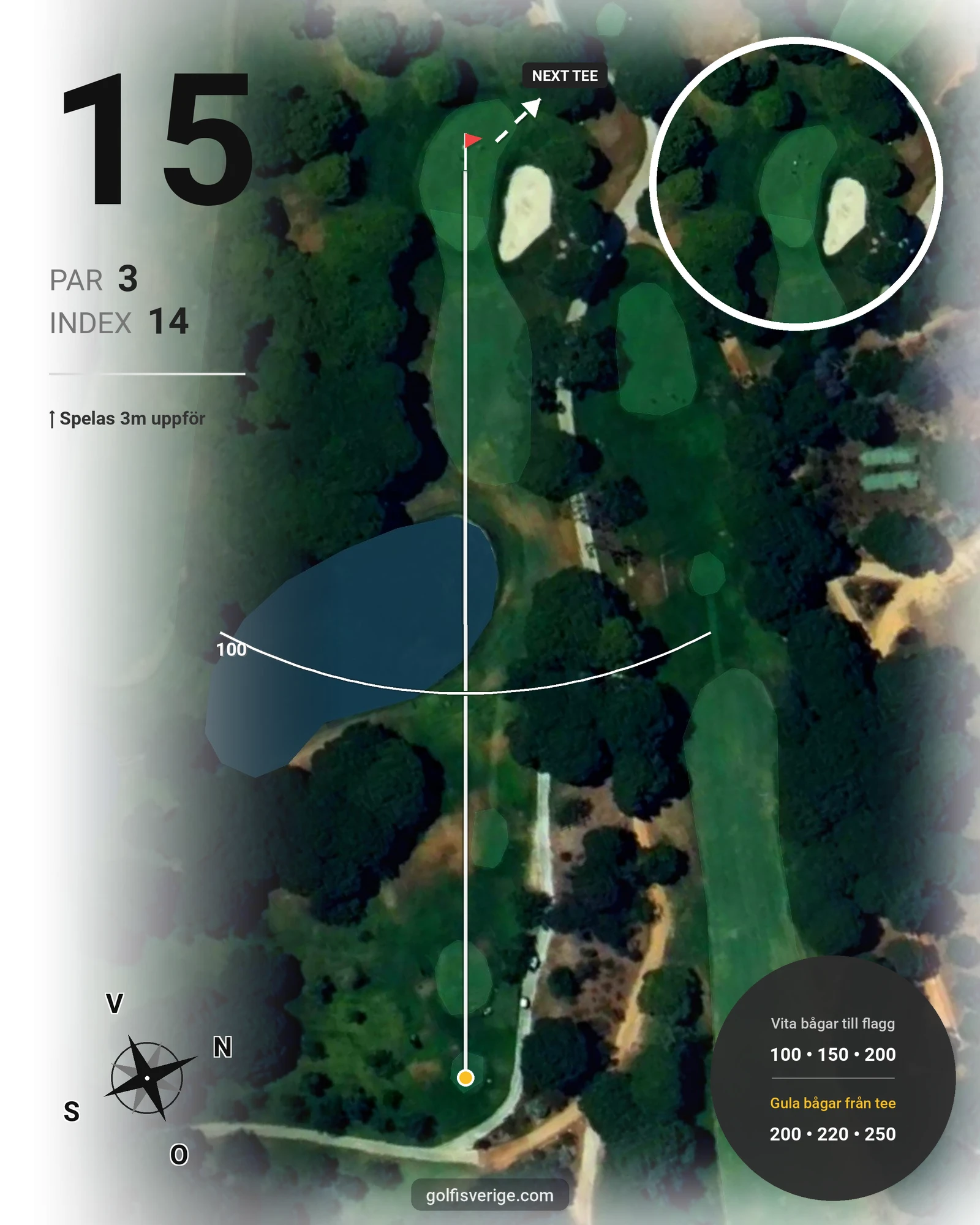 Banguide Vila Sol 1-18 på SoloGolf - GolfiSpanien - Hål 15 karta