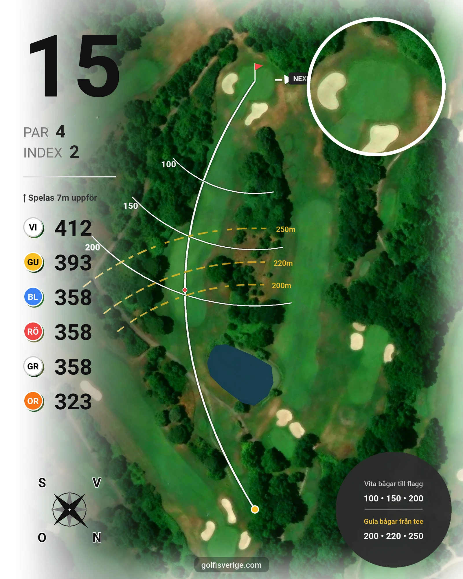 Banguide Golf Nazionale på SoloGolf - GolfiSpanien - Hål 15 karta