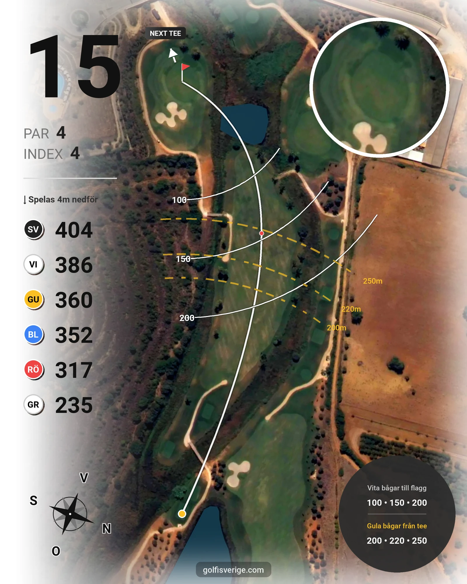 Banguide Oconnor Amendoeira Resort på SoloGolf - GolfiSpanien - Hål 15 karta