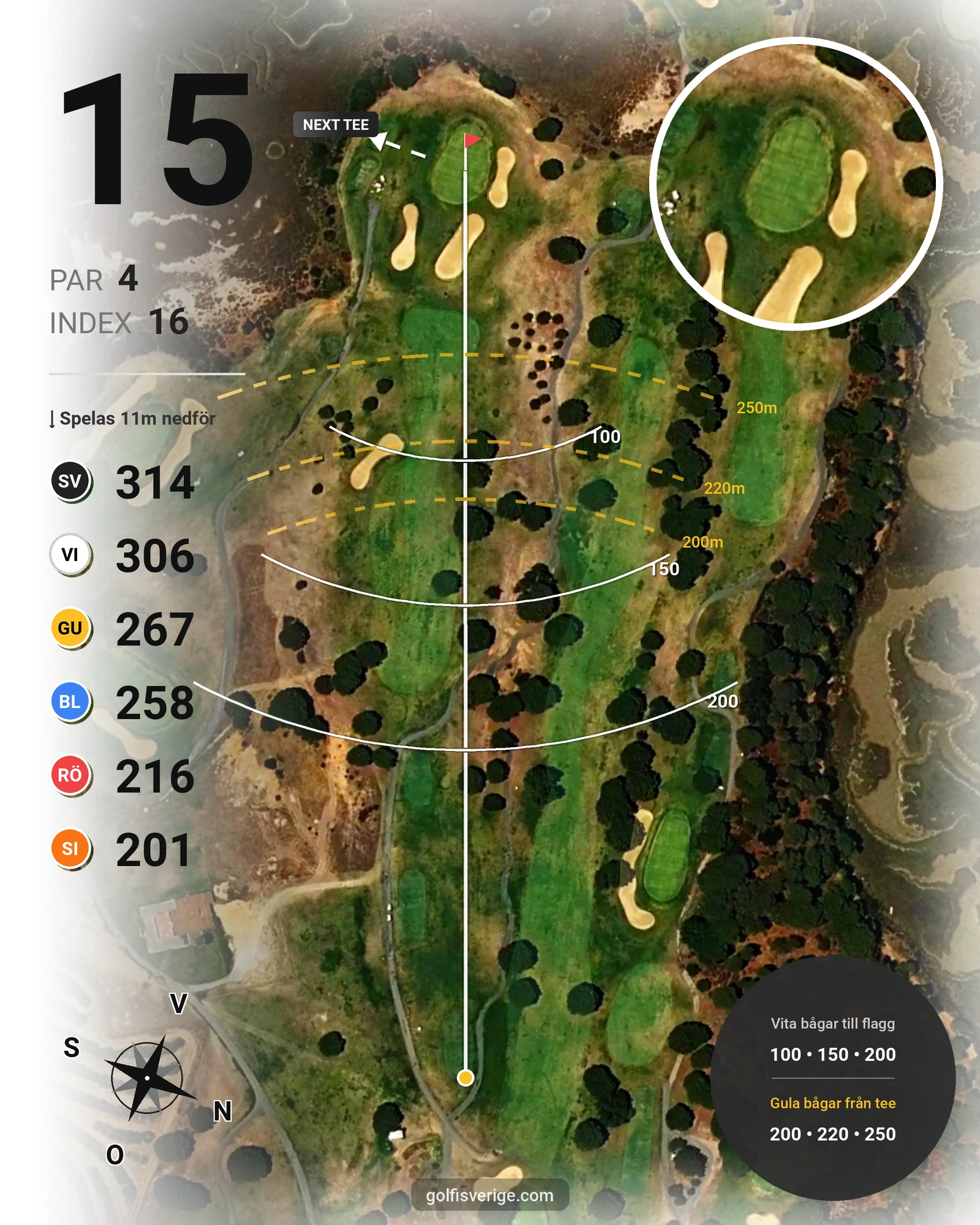Banguide El Rompido Norte på SoloGolf - GolfiSpanien - Hål 15 karta