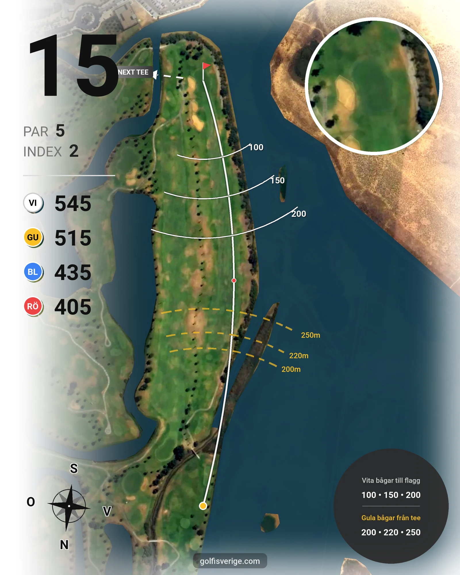 Banguide Salgados på SoloGolf - GolfiSpanien - Hål 15 karta