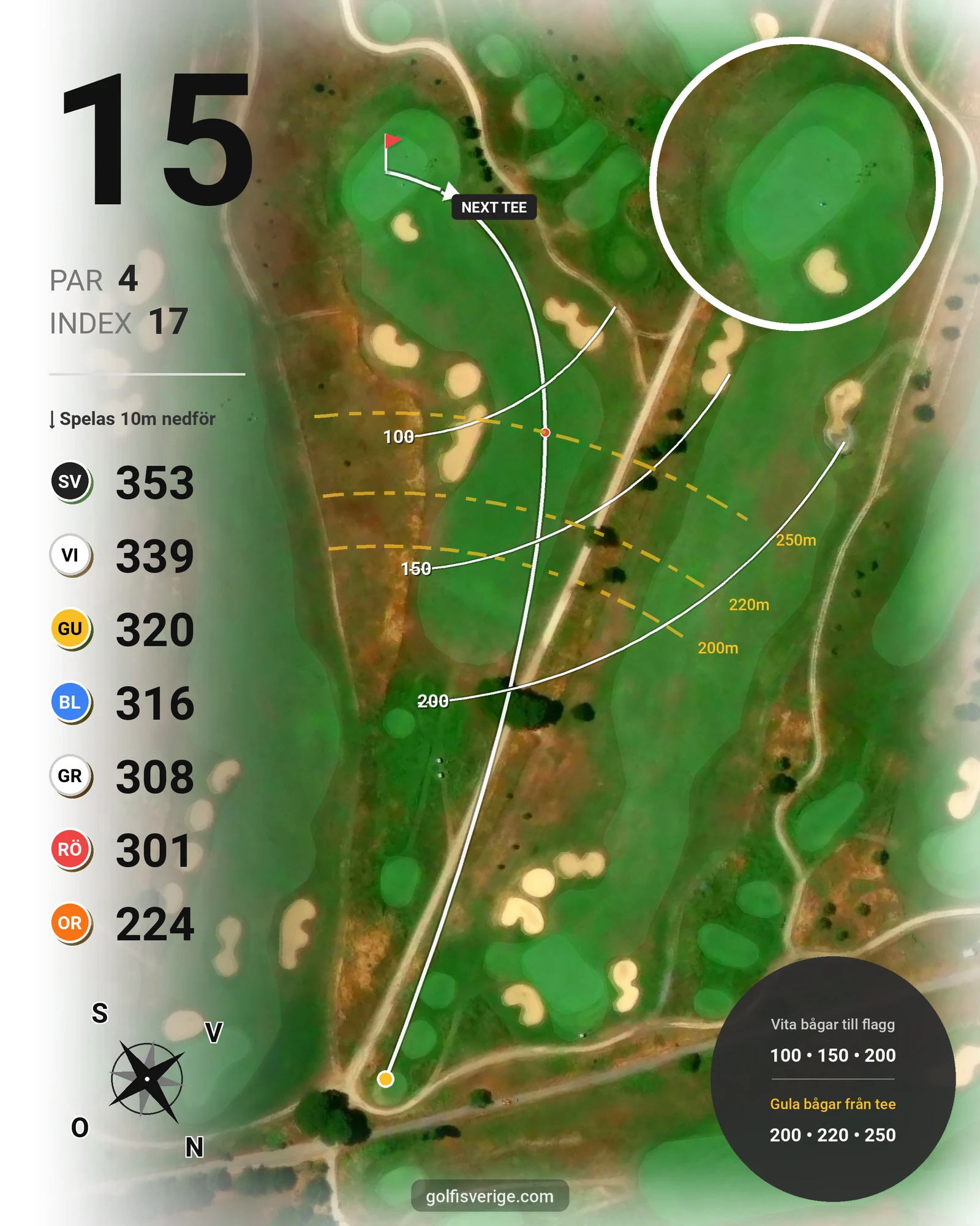 Banguide Terre dei Consoli på SoloGolf - GolfiSpanien - Hål 15 karta