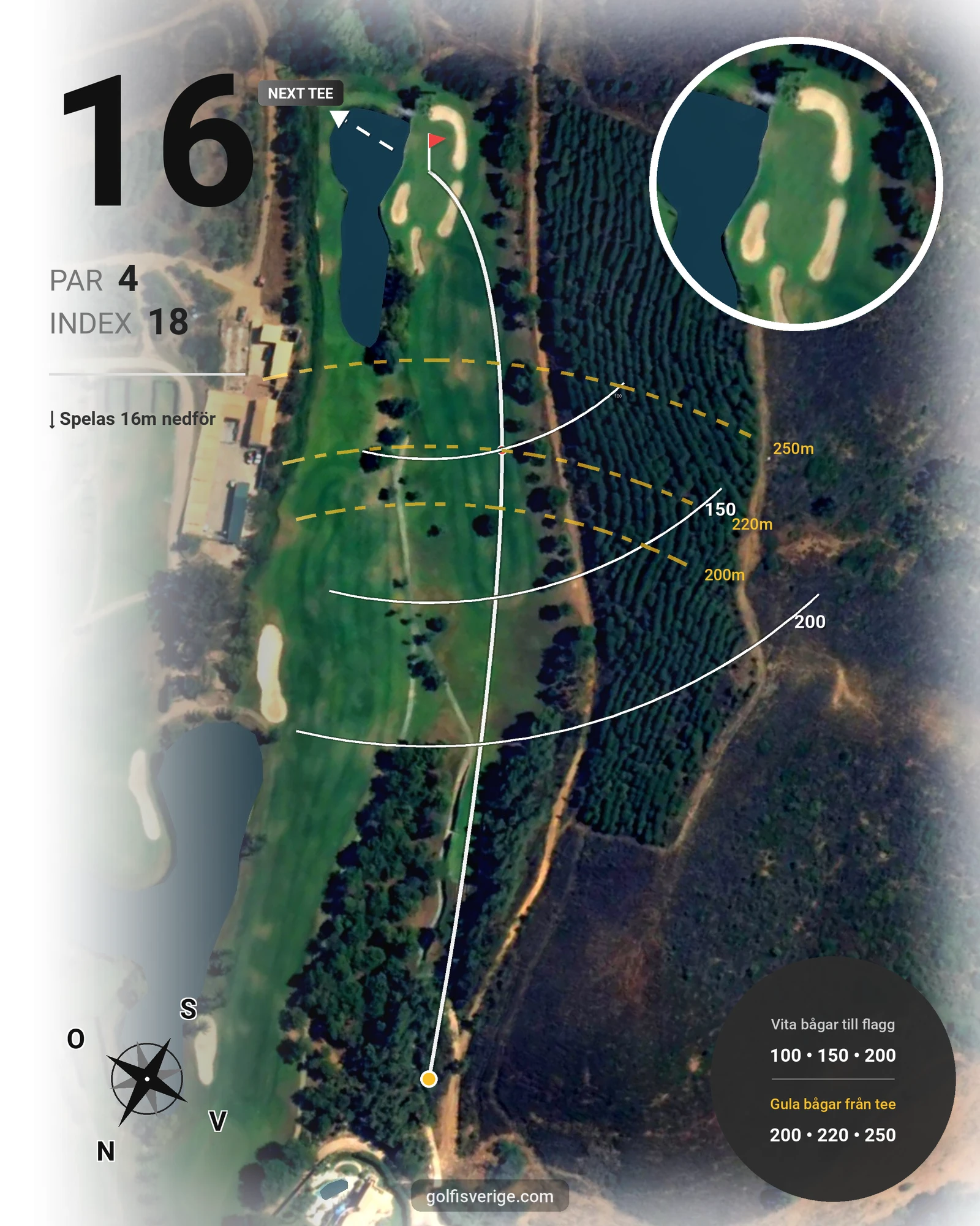 Banguide Santo Antonio på SoloGolf - GolfiSpanien - Hål 16 karta