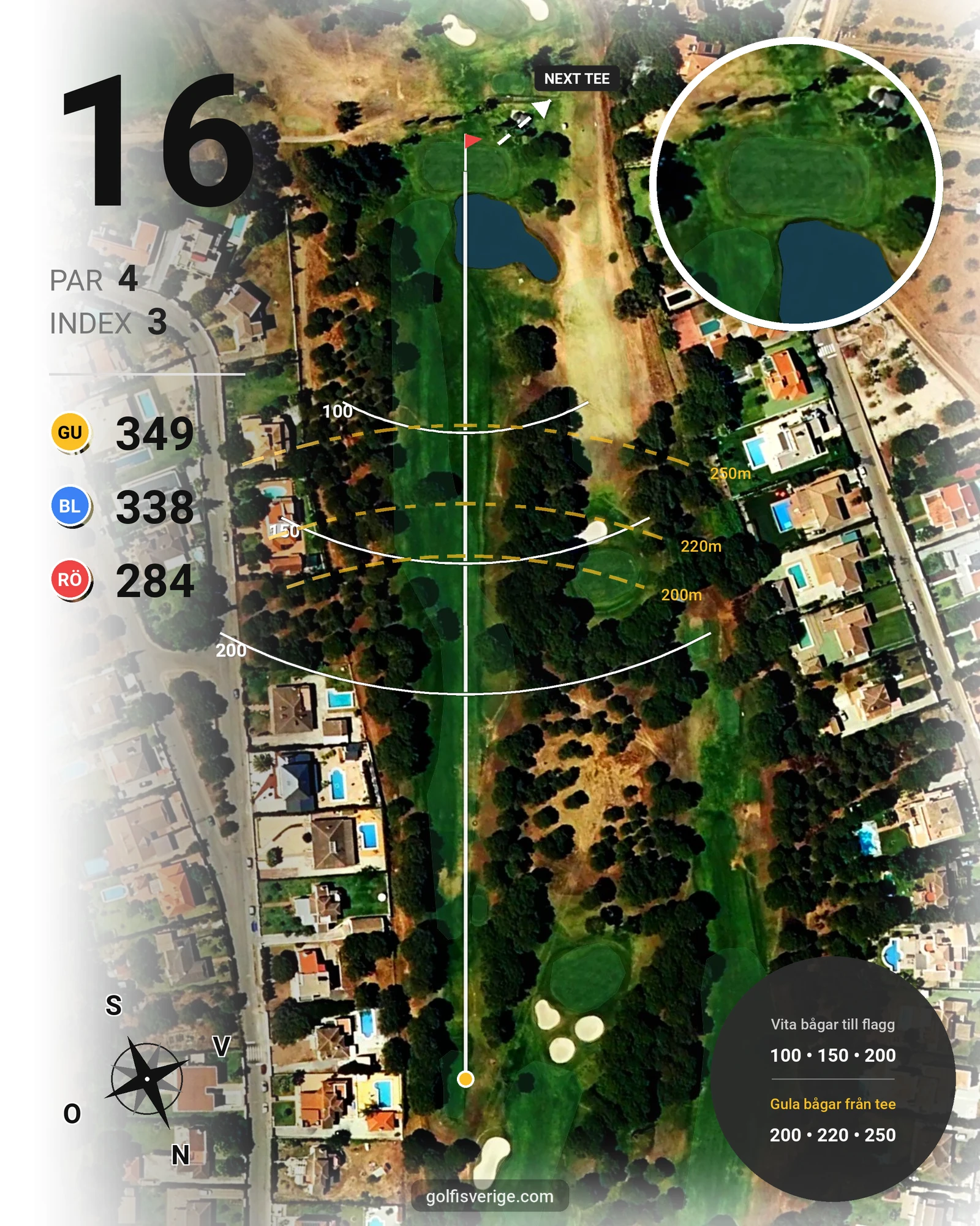 Banguide Bellavista på SoloGolf - GolfiSpanien - Hål 16 karta