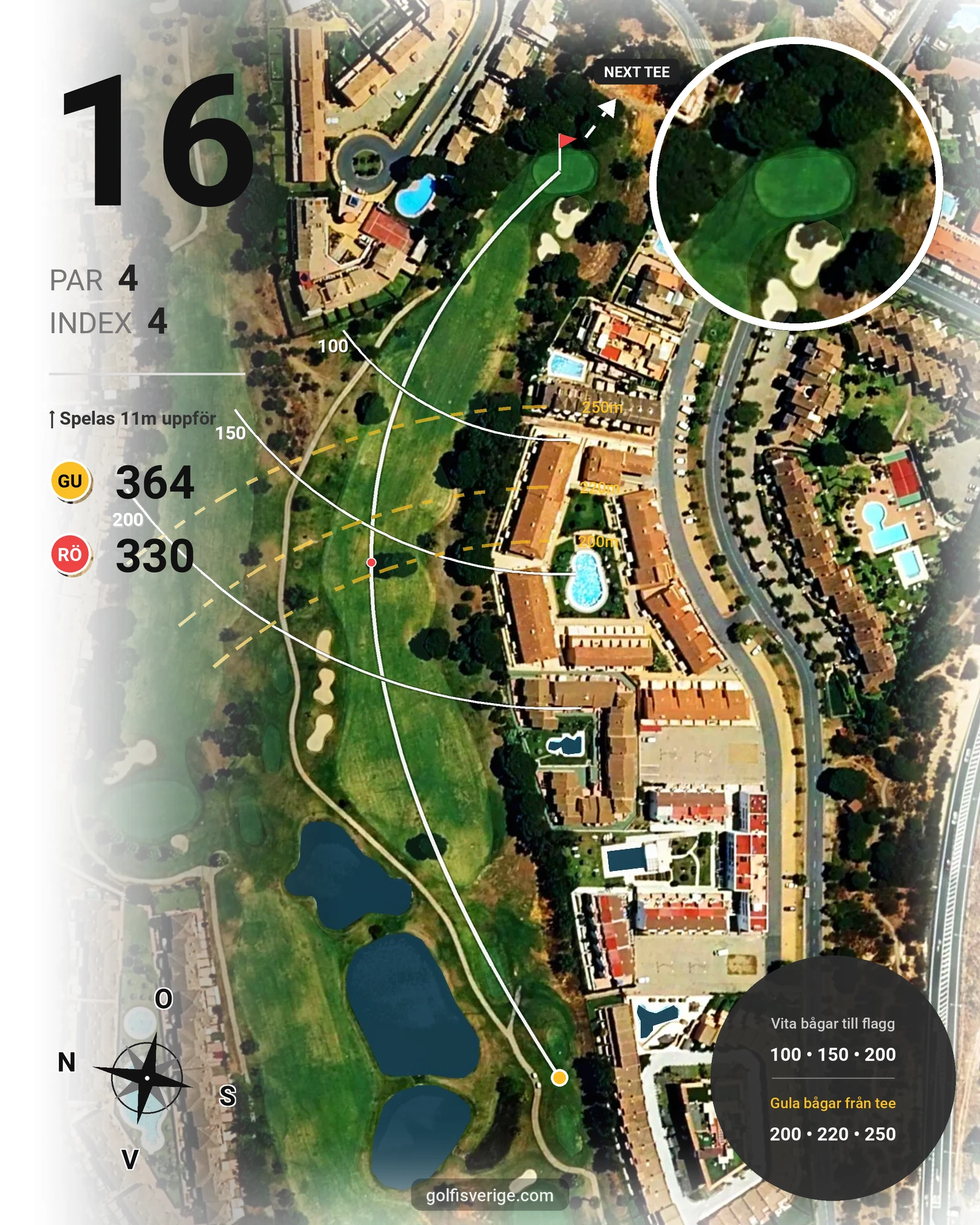 Banguide Islantilla 10-27 på SoloGolf - GolfiSpanien - Hål 16 karta
