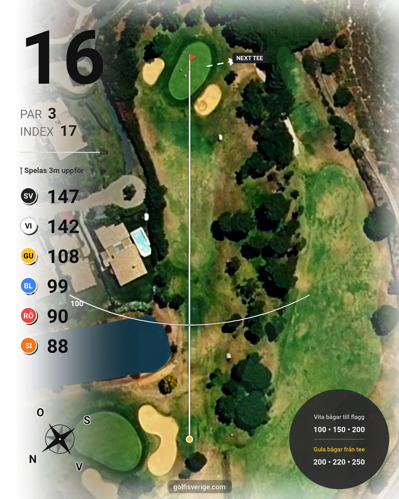 Banguide El Rompido Sur på SoloGolf - GolfiSpanien - Hål 16 karta