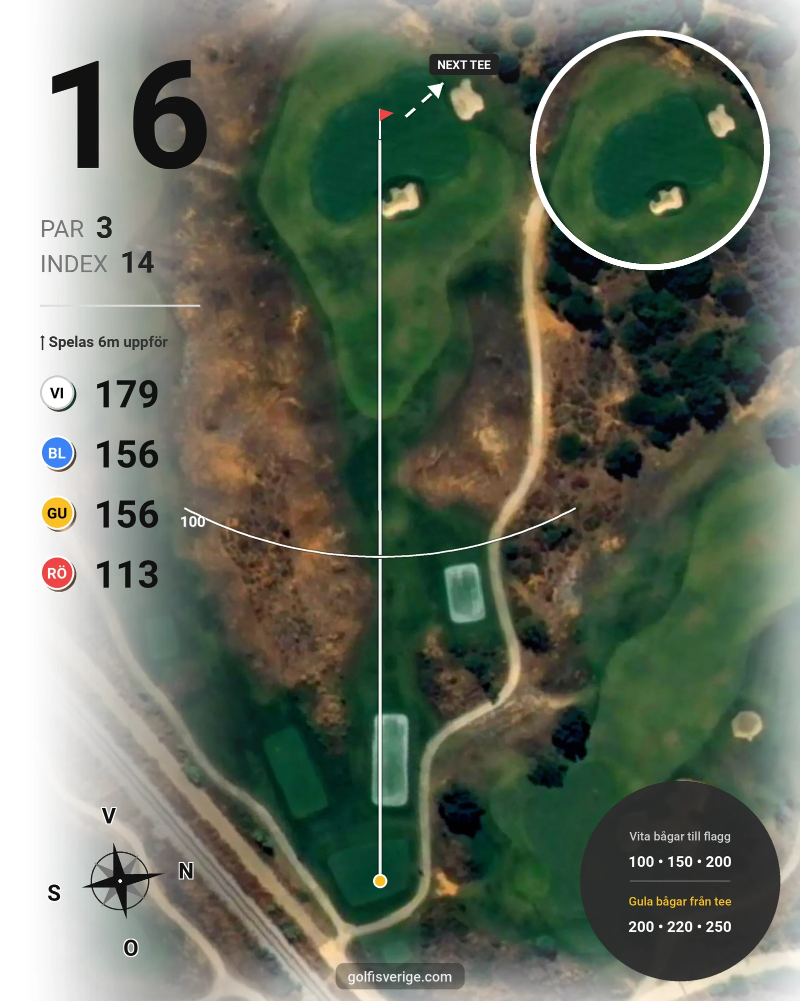 Banguide Palmares Alvor/Lagos på SoloGolf - GolfiSpanien - Hål 16 karta