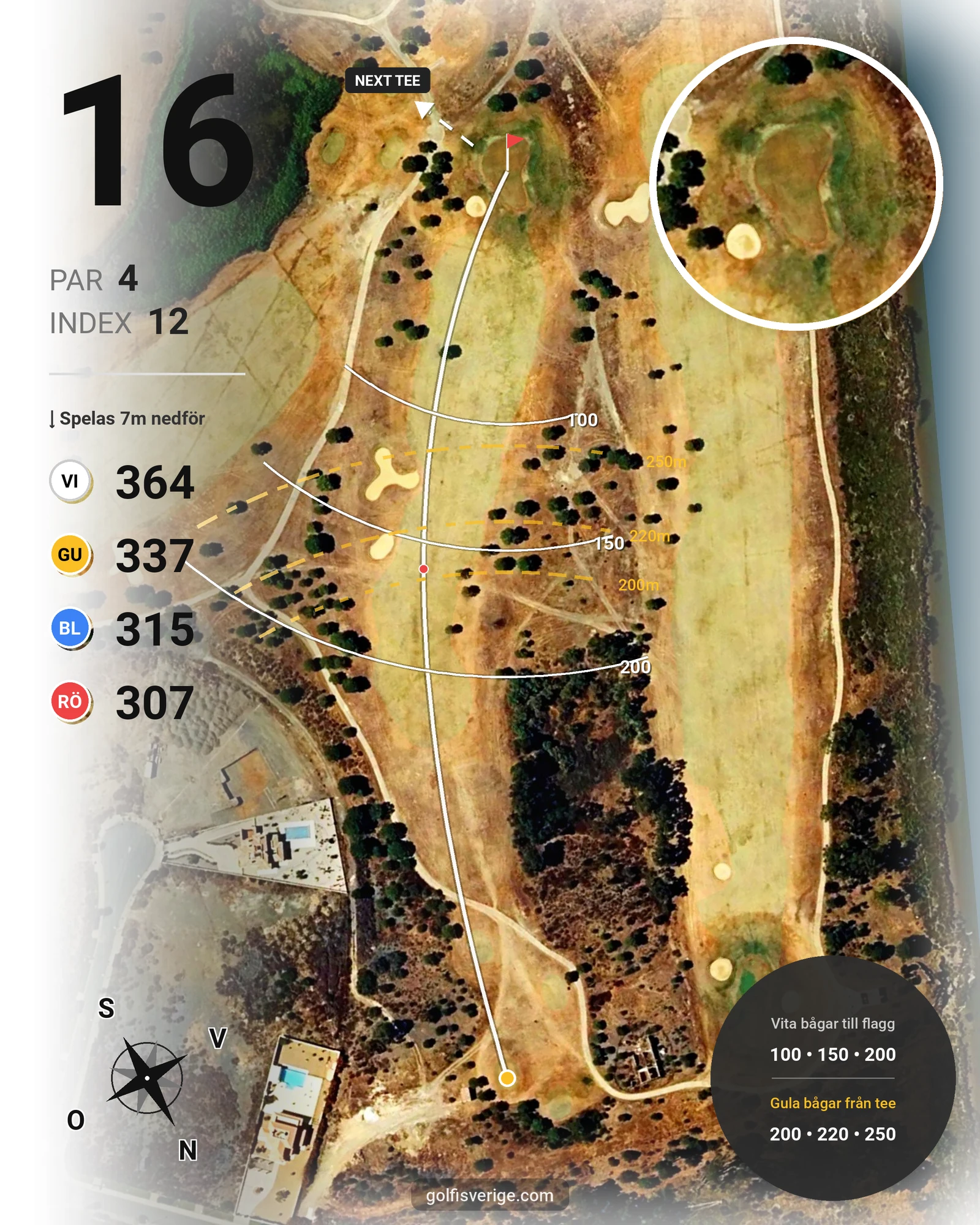 Banguide Isla Canela Links på SoloGolf - GolfiSpanien - Hål 16 karta