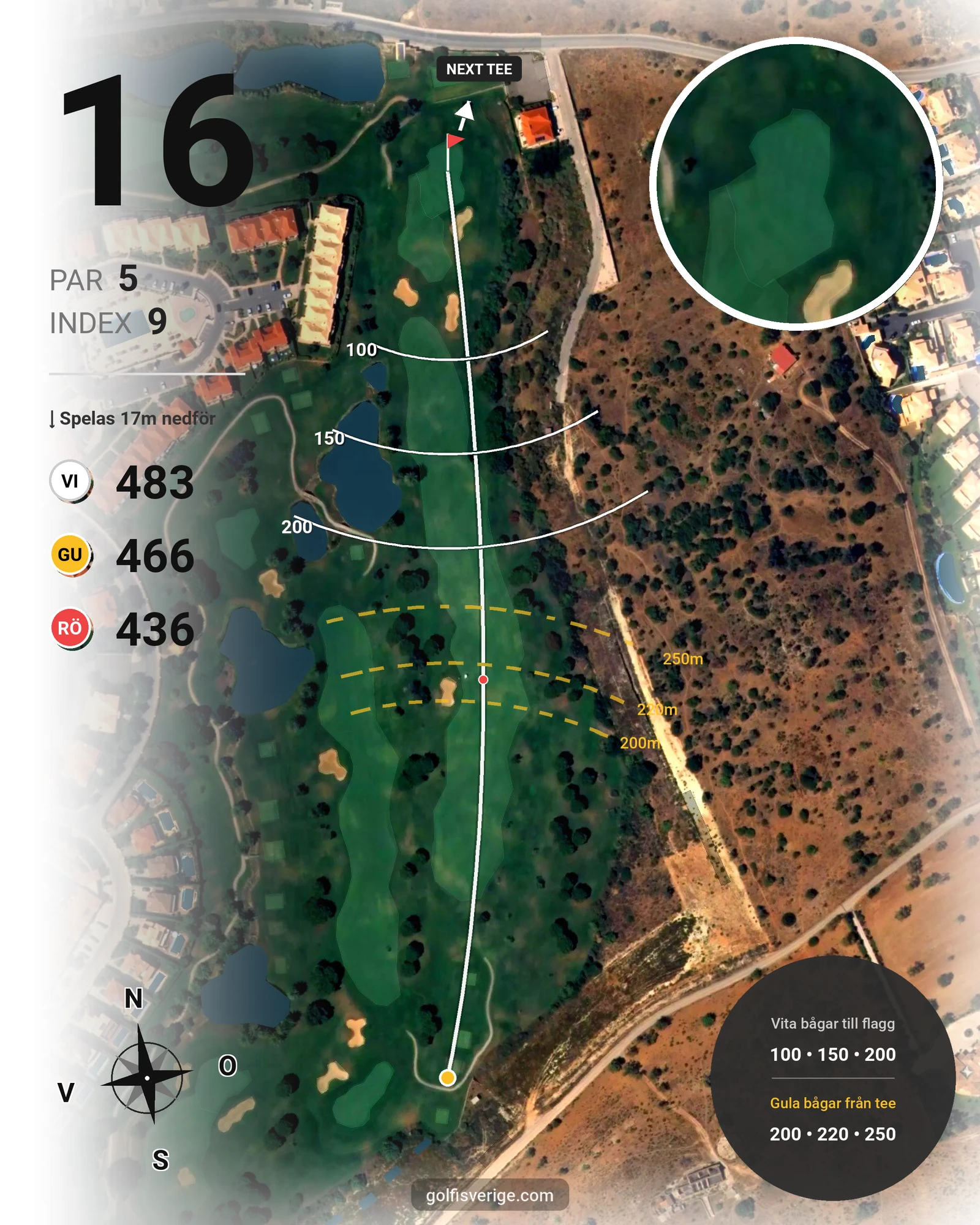 Banguide Boavista på SoloGolf - GolfiSpanien - Hål 16 karta
