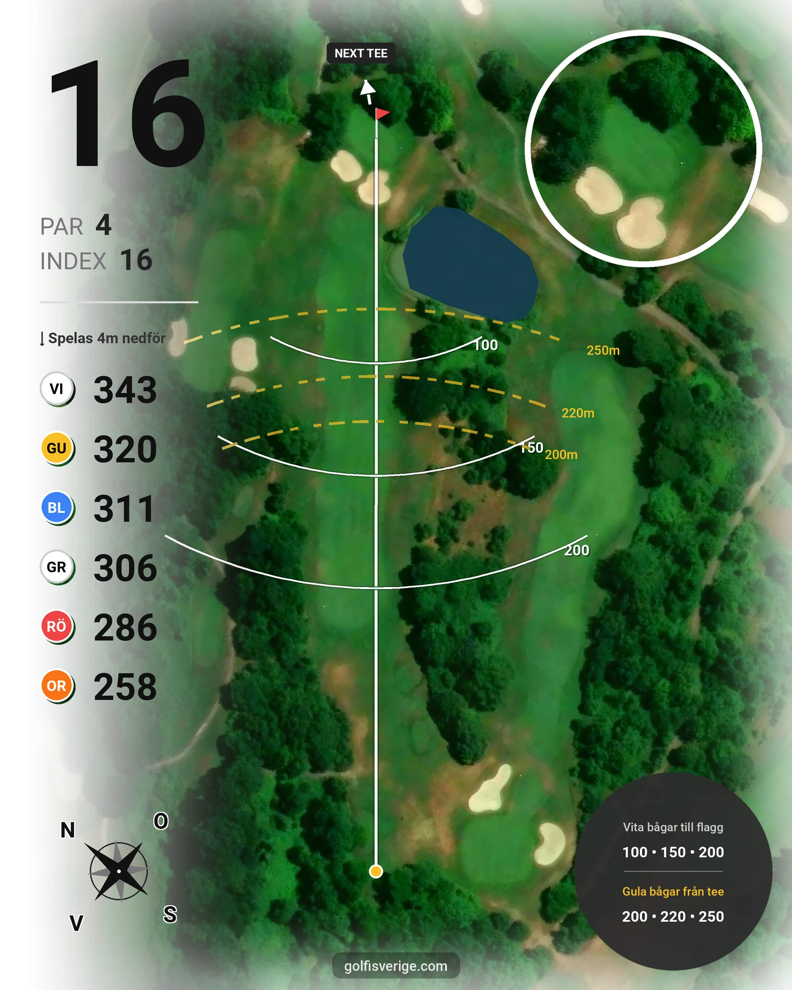 Banguide Golf Nazionale på SoloGolf - GolfiSpanien - Hål 16 karta