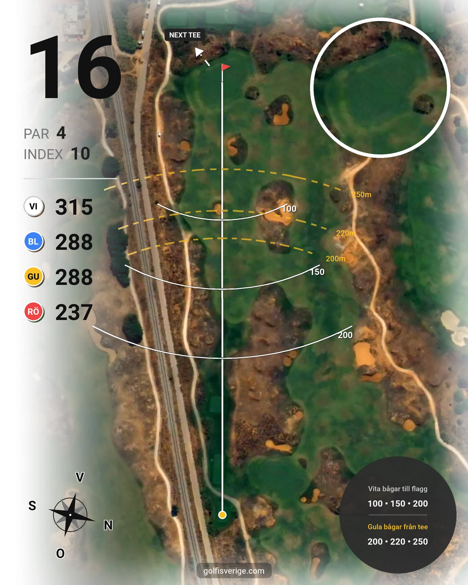 Banguide Palmares Lagos/Praia på SoloGolf - GolfiSpanien - Hål 16 karta