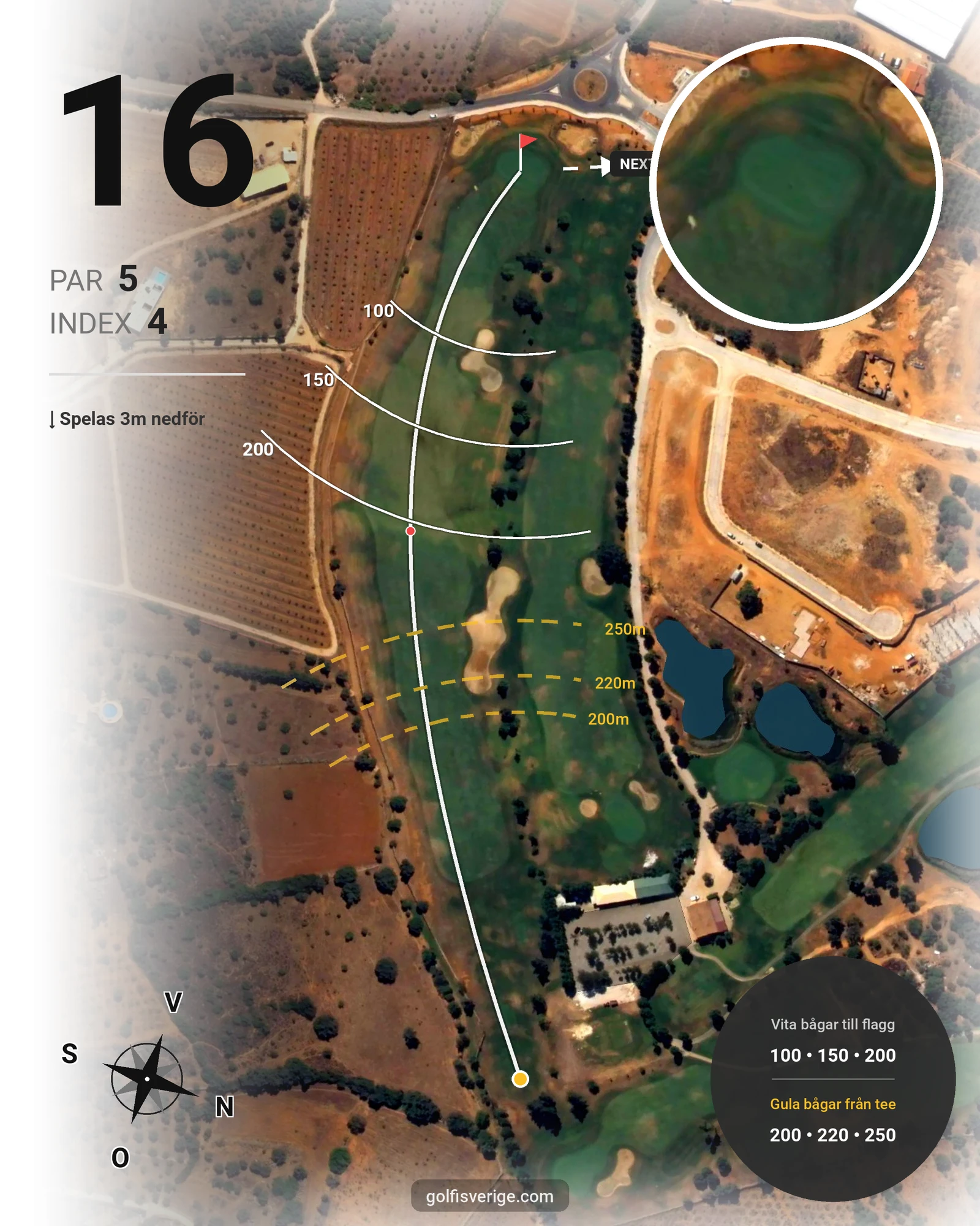 Banguide Silves på SoloGolf - GolfiSpanien - Hål 16 karta