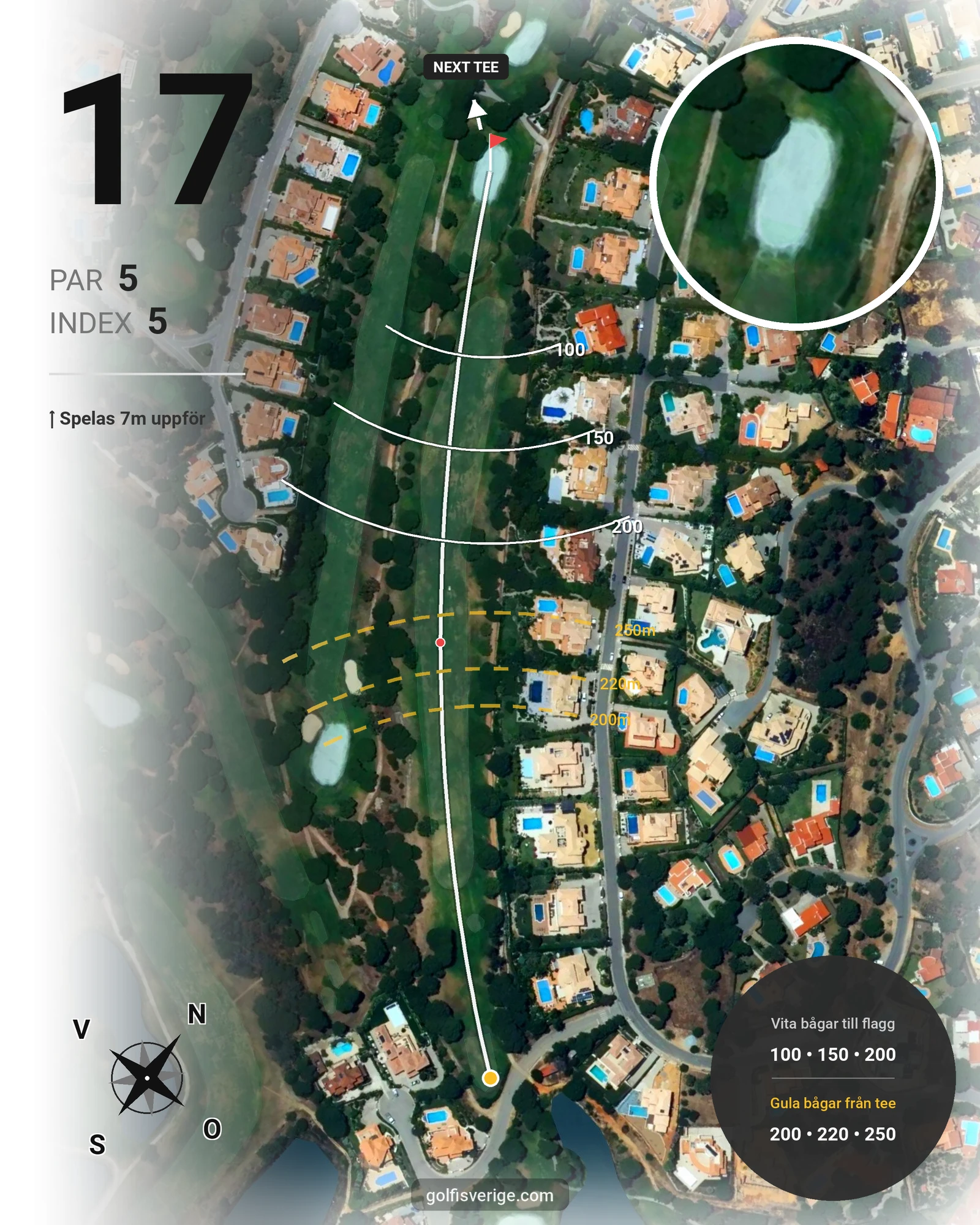 Banguide Vila Sol 19-9 på SoloGolf - GolfiSpanien - Hål 17 karta