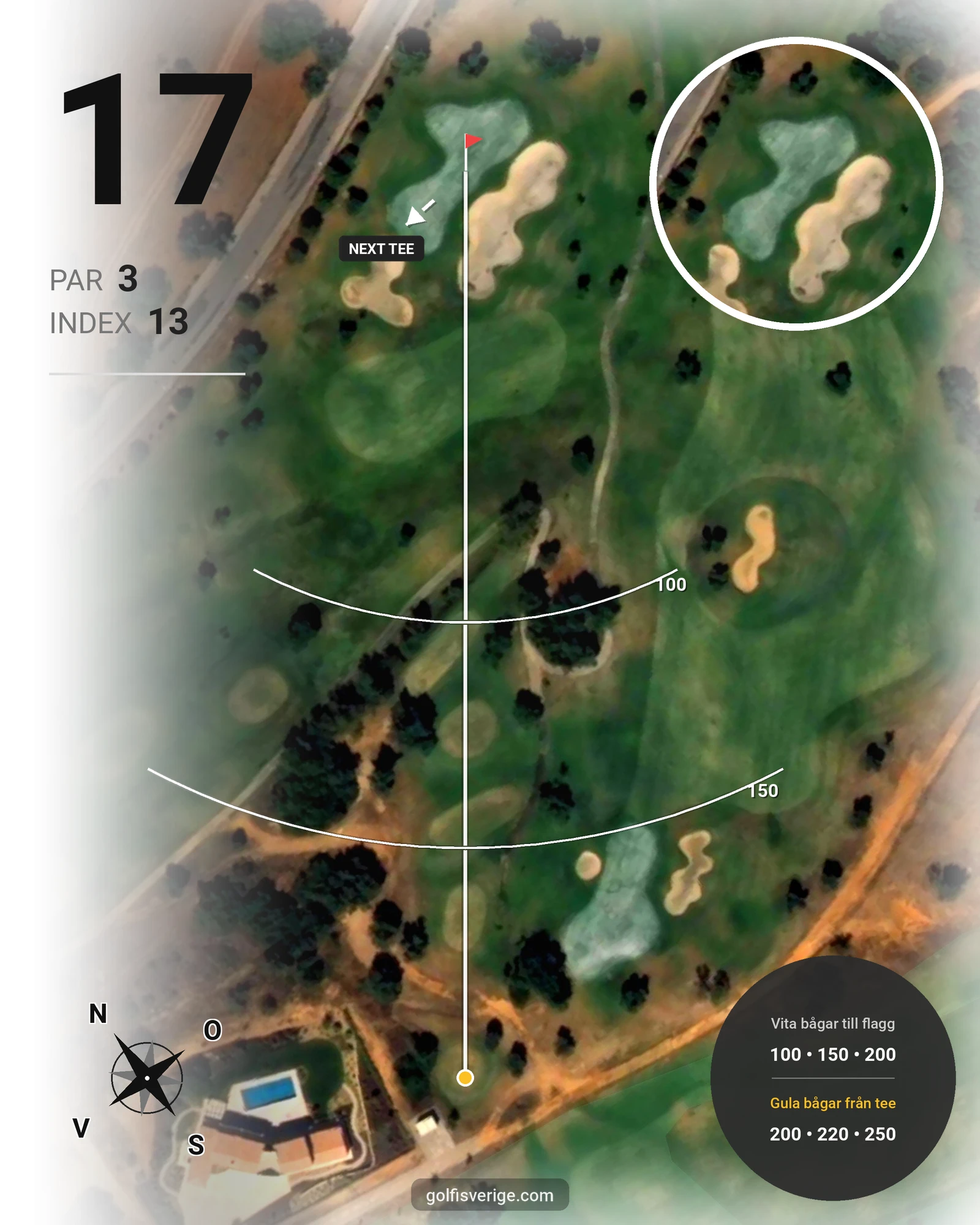 Banguide Vale da Pinta på SoloGolf - GolfiSpanien - Hål 17 karta