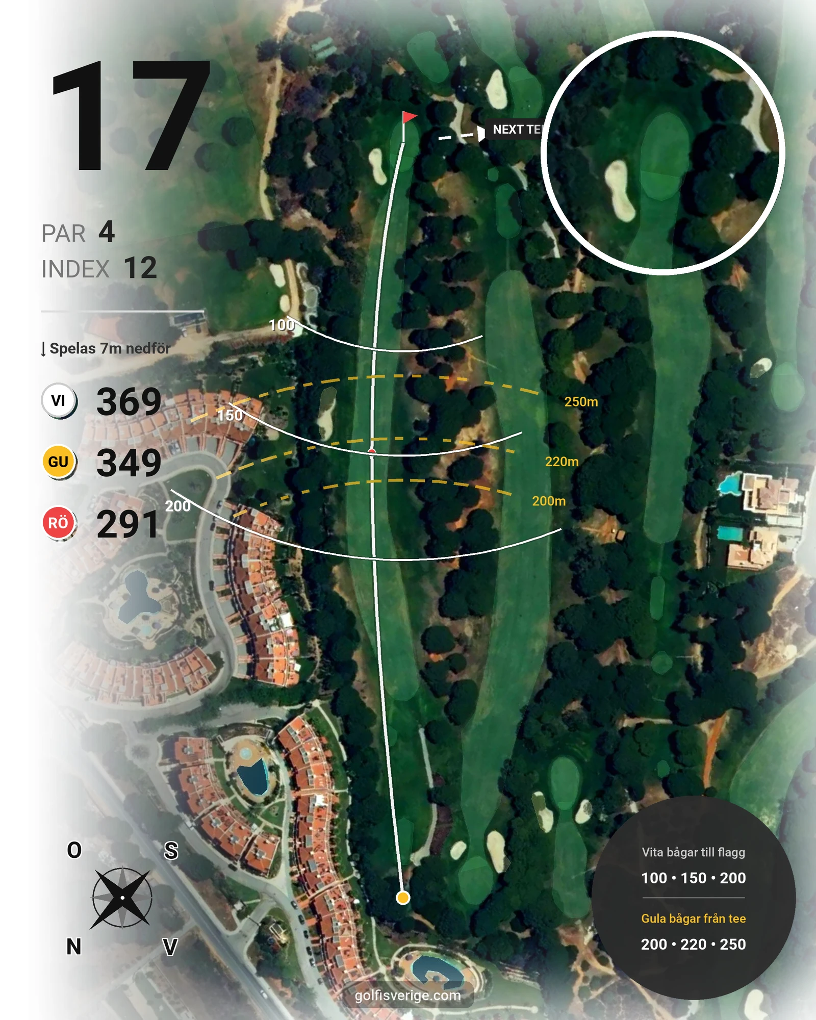 Banguide Vila Sol 1-18 på SoloGolf - GolfiSpanien - Hål 17 karta