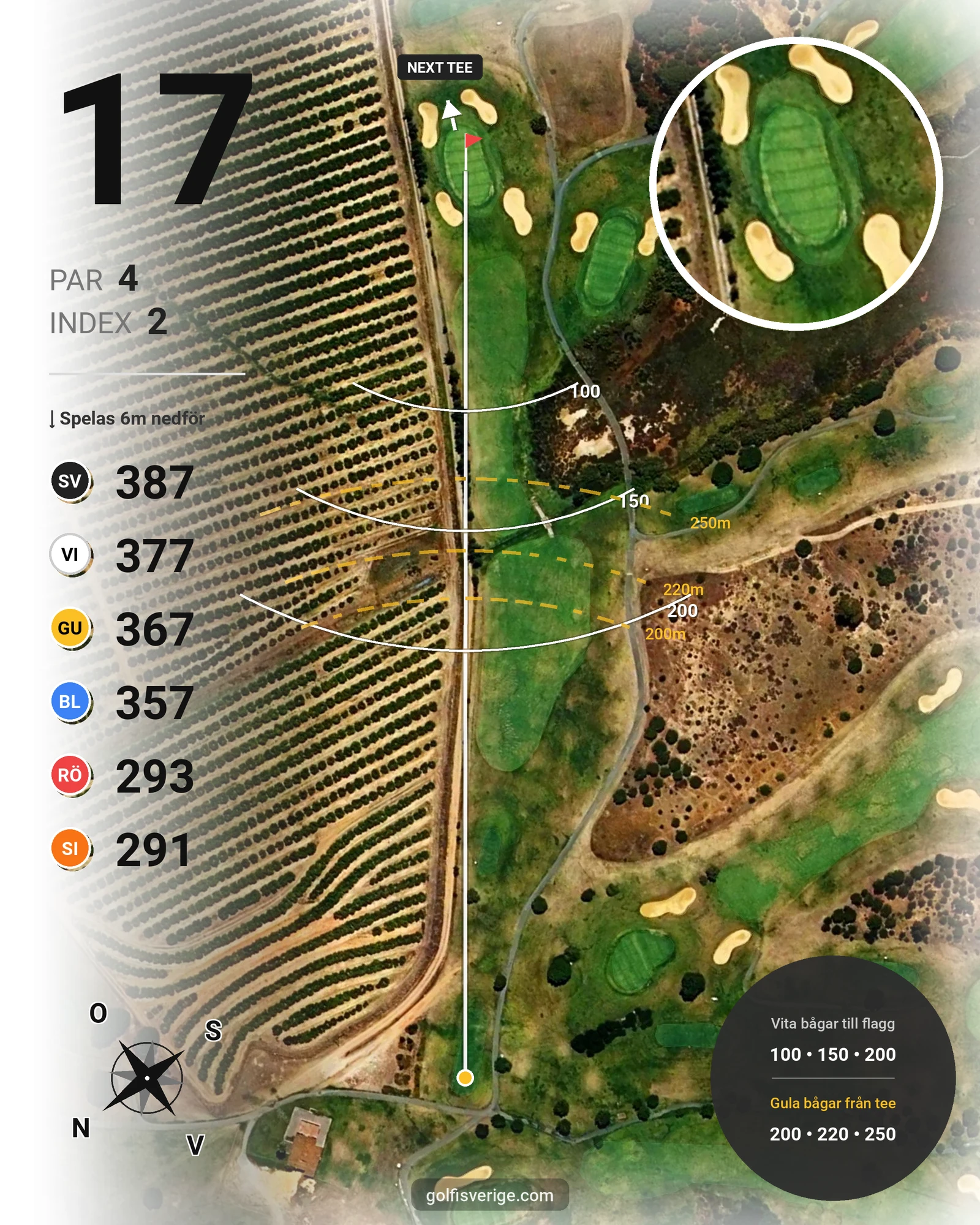 Banguide El Rompido Norte på SoloGolf - GolfiSpanien - Hål 17 karta