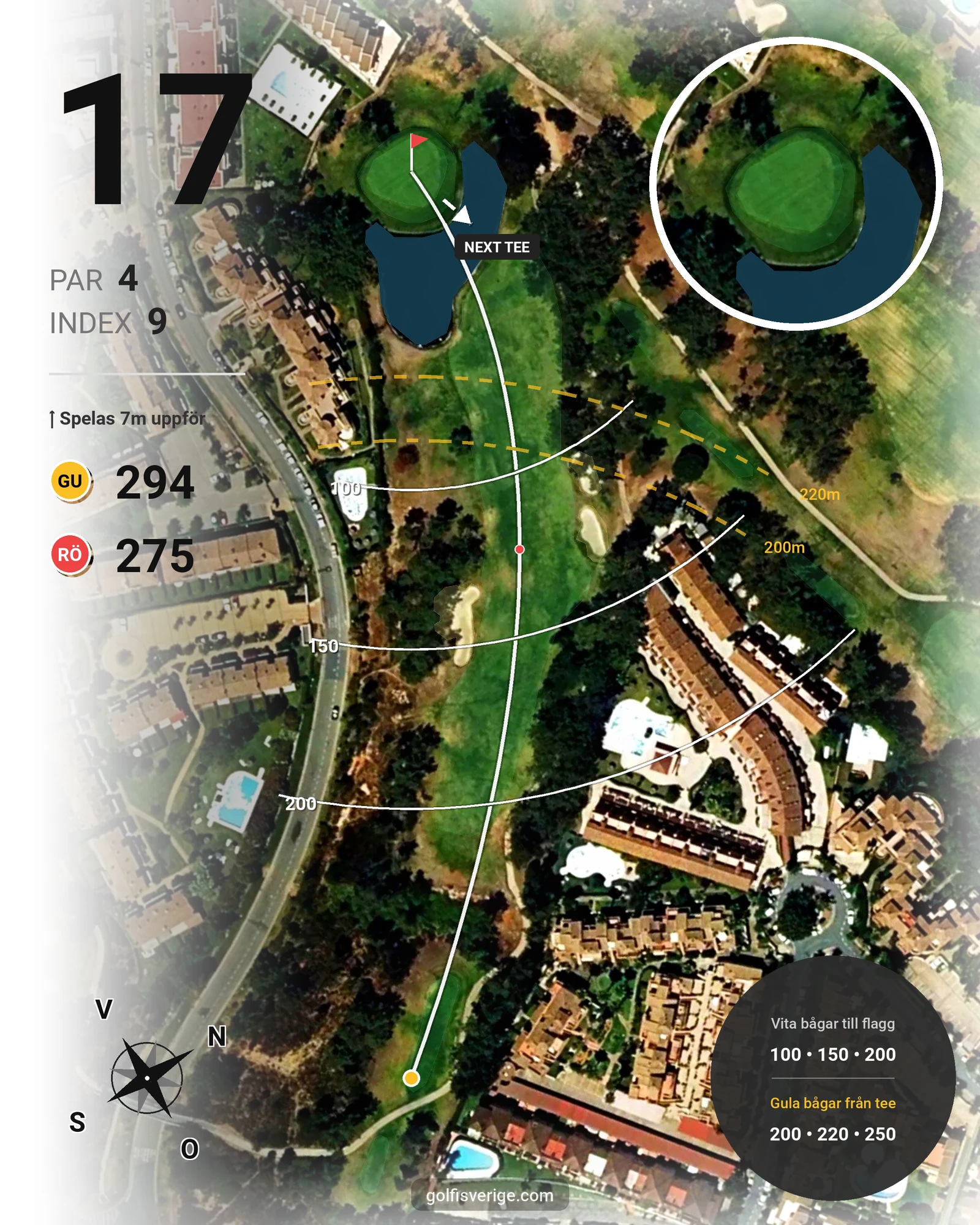 Banguide Islantilla 1-18 på SoloGolf - GolfiSpanien - Hål 17 karta