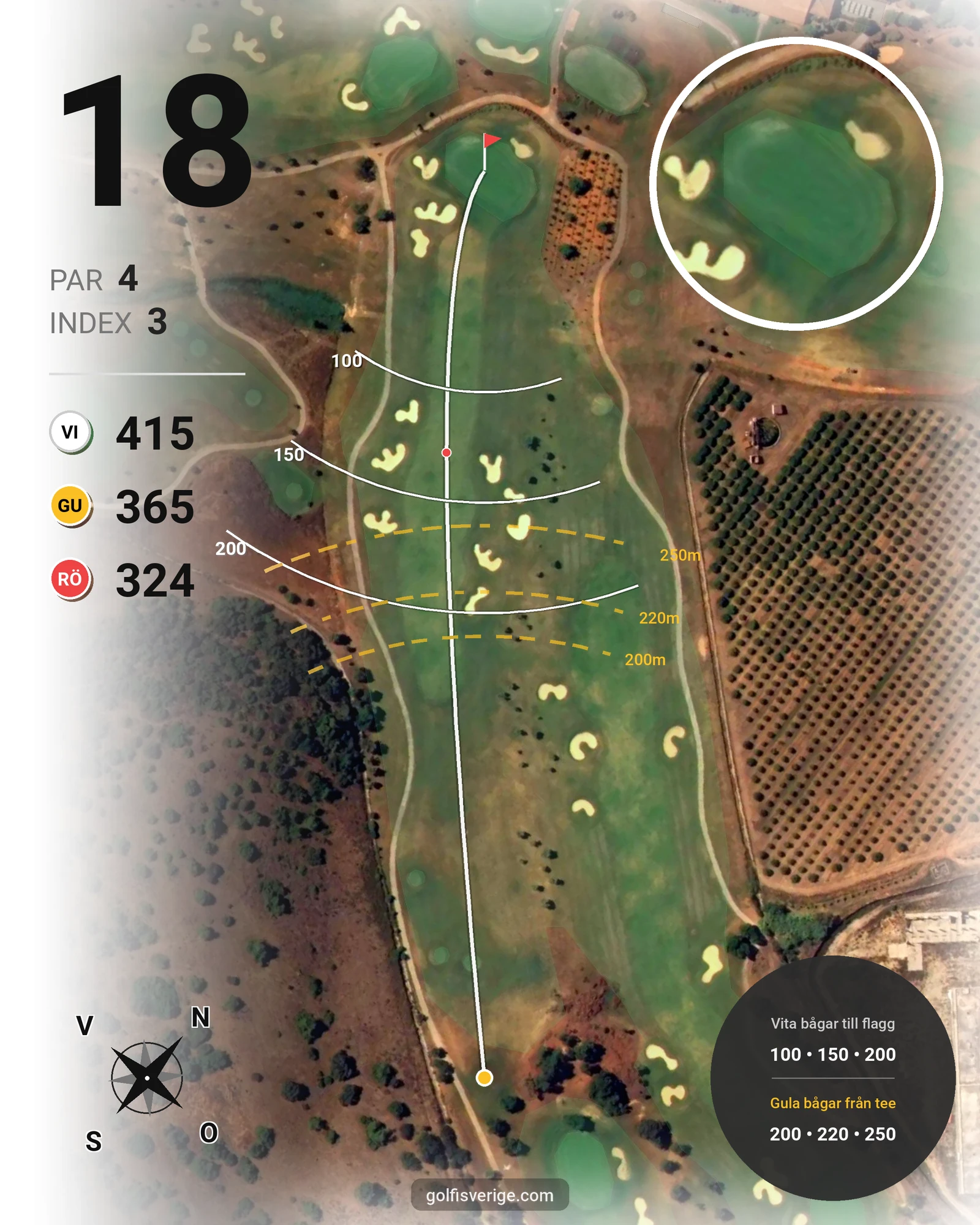 Banguide Morgado på SoloGolf - GolfiSpanien - Hål 18 karta