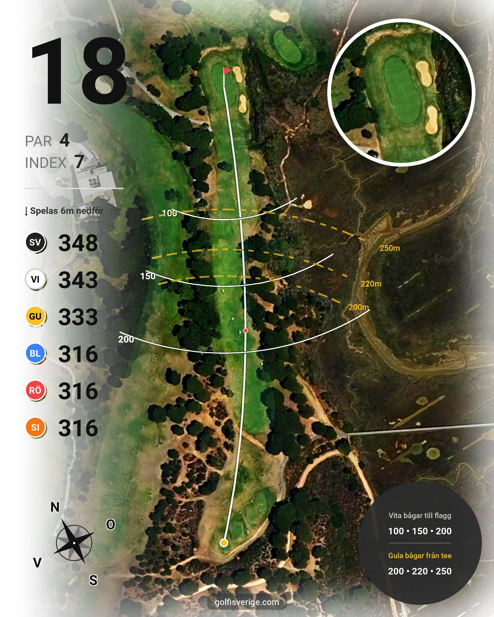 Banguide El Rompido Sur på SoloGolf - GolfiSpanien - Hål 18 karta