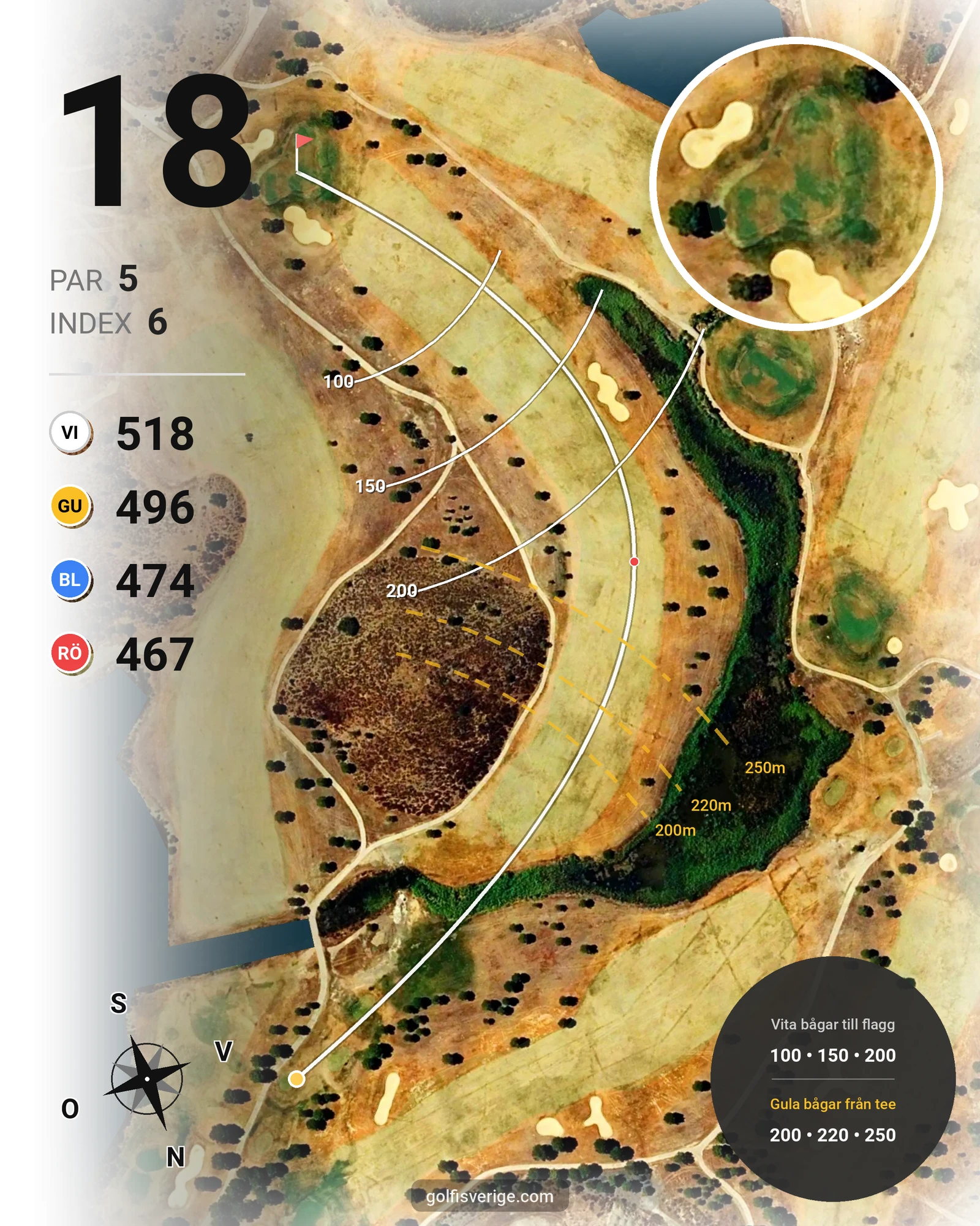 Banguide Isla Canela Links på SoloGolf - GolfiSpanien - Hål 18 karta