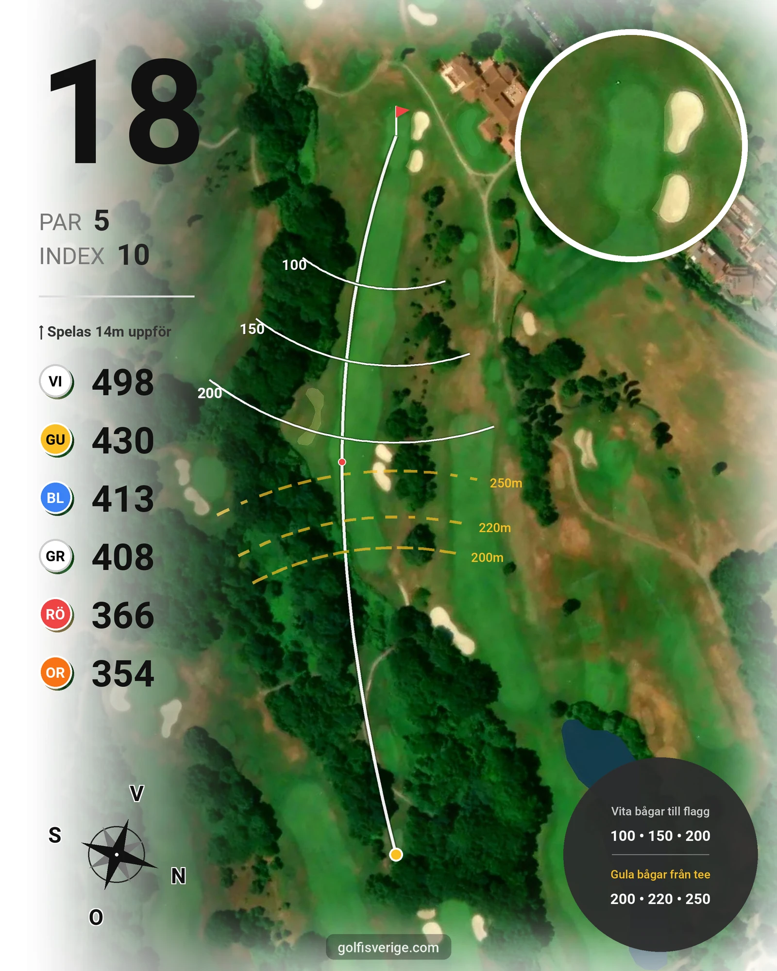 Banguide Golf Nazionale på SoloGolf - GolfiSpanien - Hål 18 karta